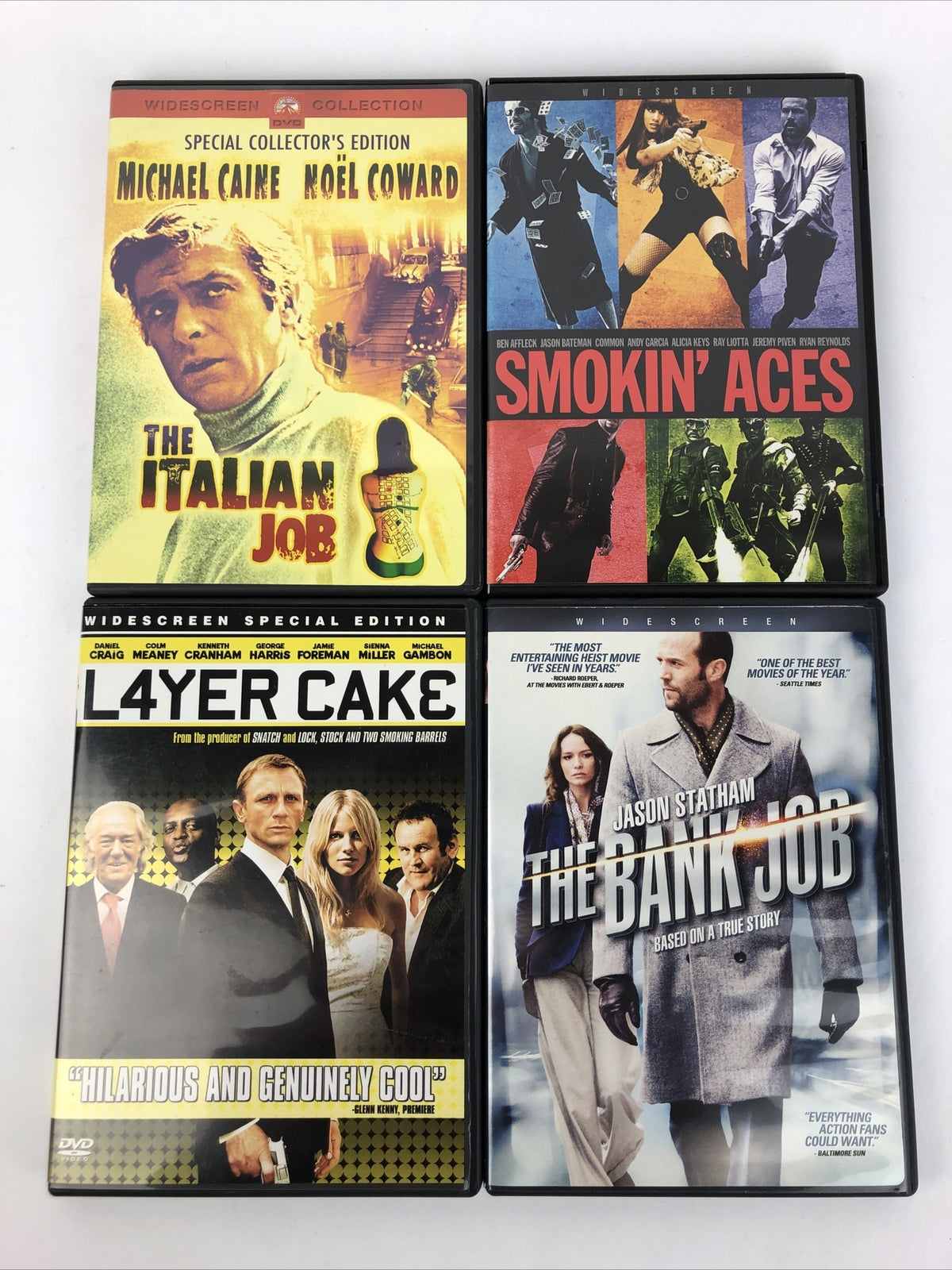 4 x Awesome Action Movies Smokin Aces, Layer Cake, The Bank Job, The Italian Job