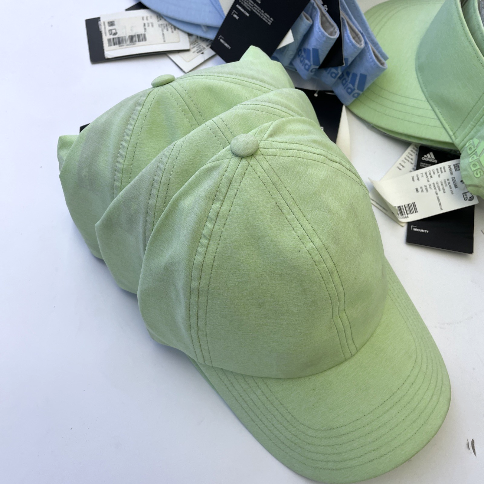 Lot of 14 Adidas Visor Hat Cap Strap Back One Size Green Blue Golf Tennis Womens
