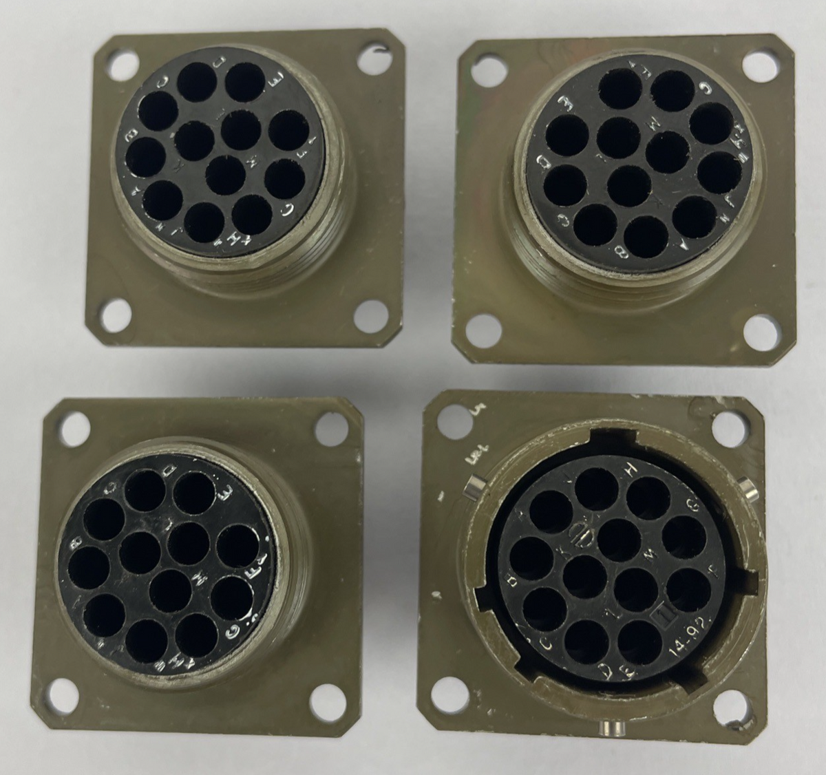 AMPHENOL MS3120E14-19S CIRCULAR CONNECTOR RECEPTACLE SIZE 14S, (LOT OF 4)