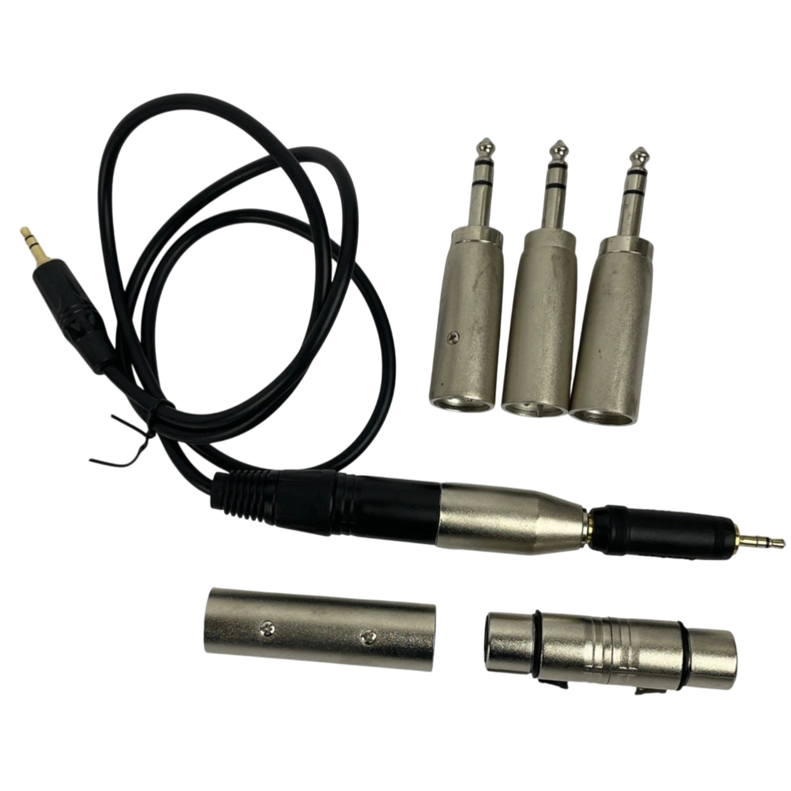 Locking 3-Pin Male XLR to Male 1/4" 6.35mm Mono Jack Connector Audio Adapter Lot