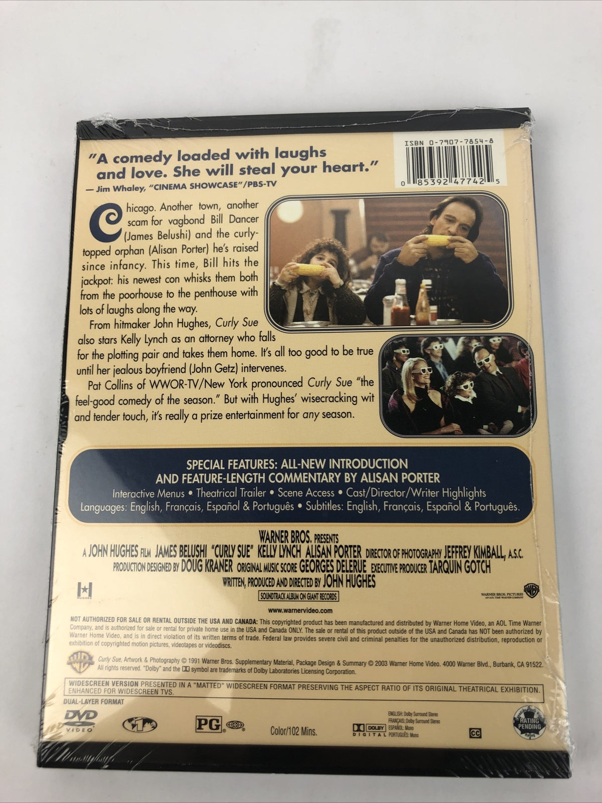 CURLY SUE DVD RARE OOP 1991 JIM BELUSHI JOHN HUGHES FAMILY COMEDY CLASSIC Mint