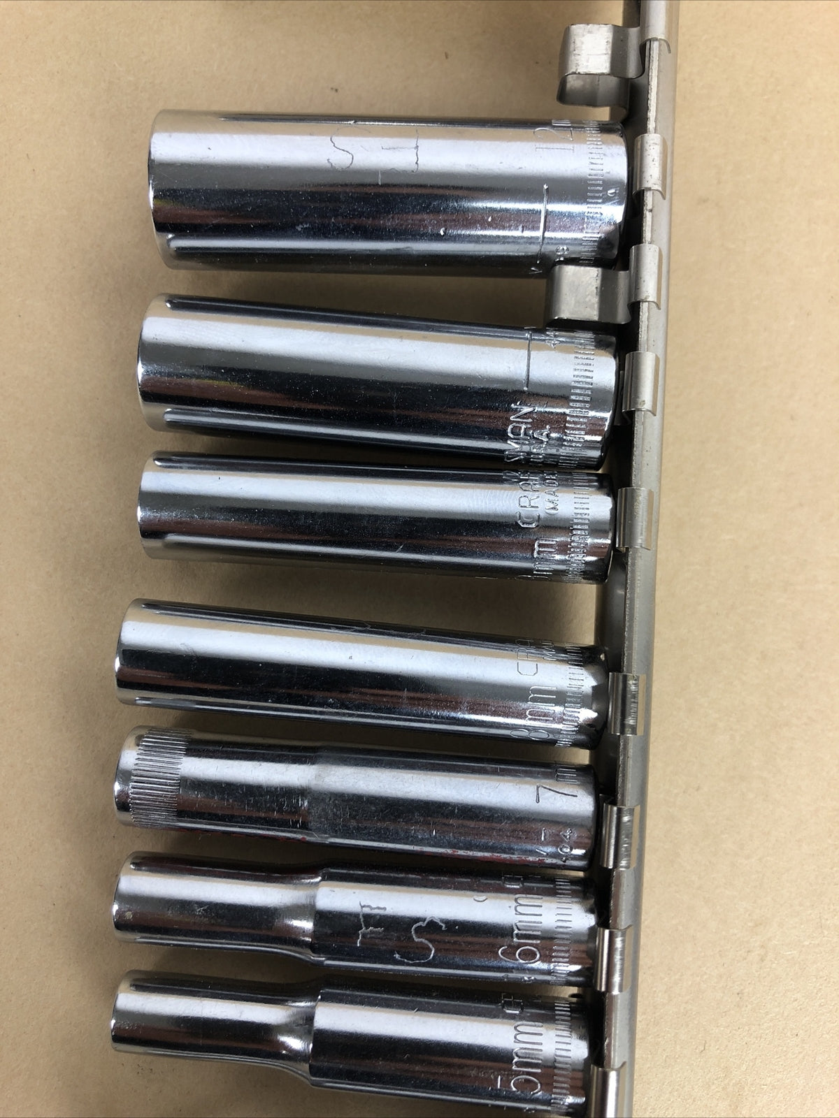 Craftsman 1/4" Drive 9pc Metric 6pt Deep Socket Set - 4mm to 13mm - no 10mm