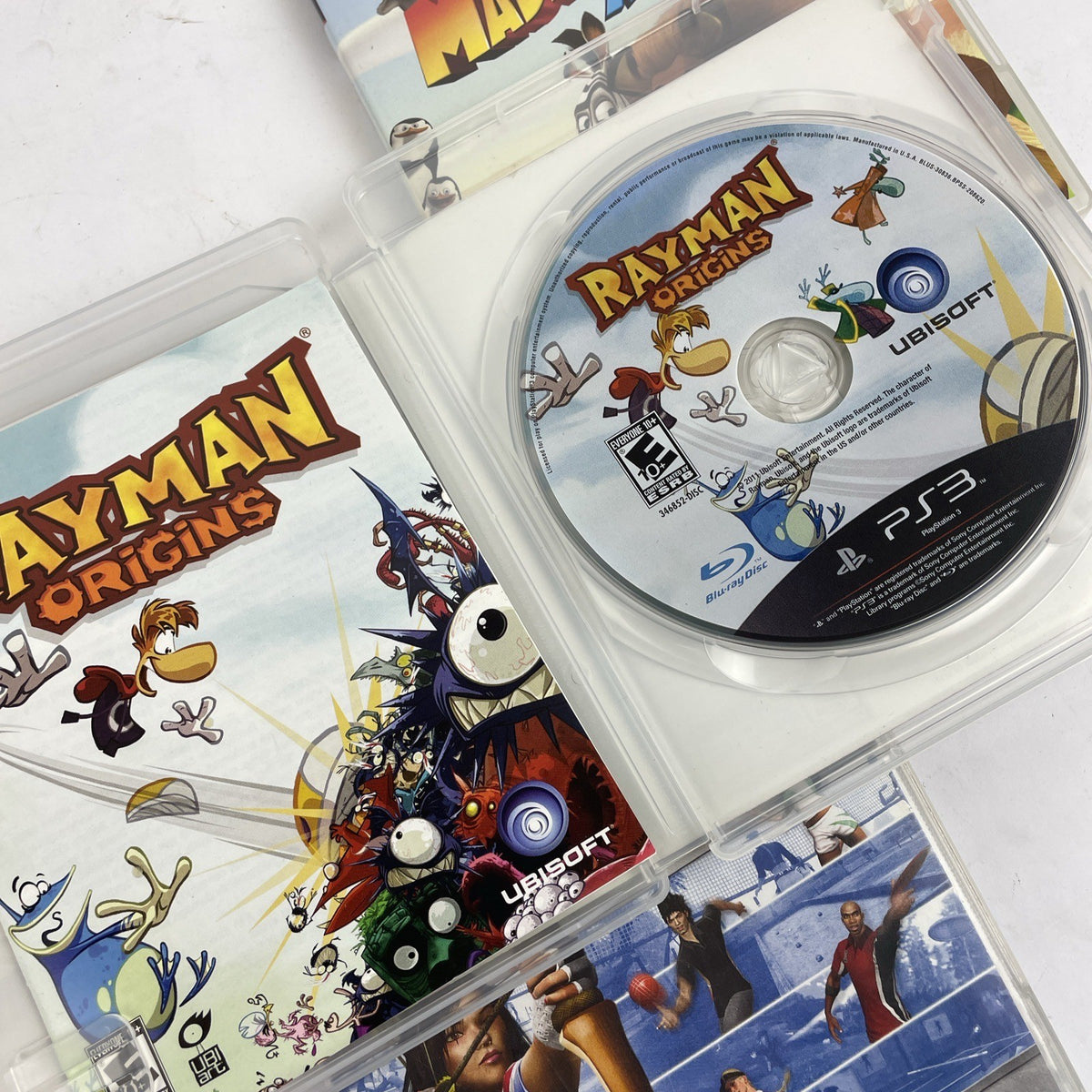 3 x PS3 PlayStation 3 - Madagascar KARTZ - RAYMAN Origins - Sports Champions VGC
