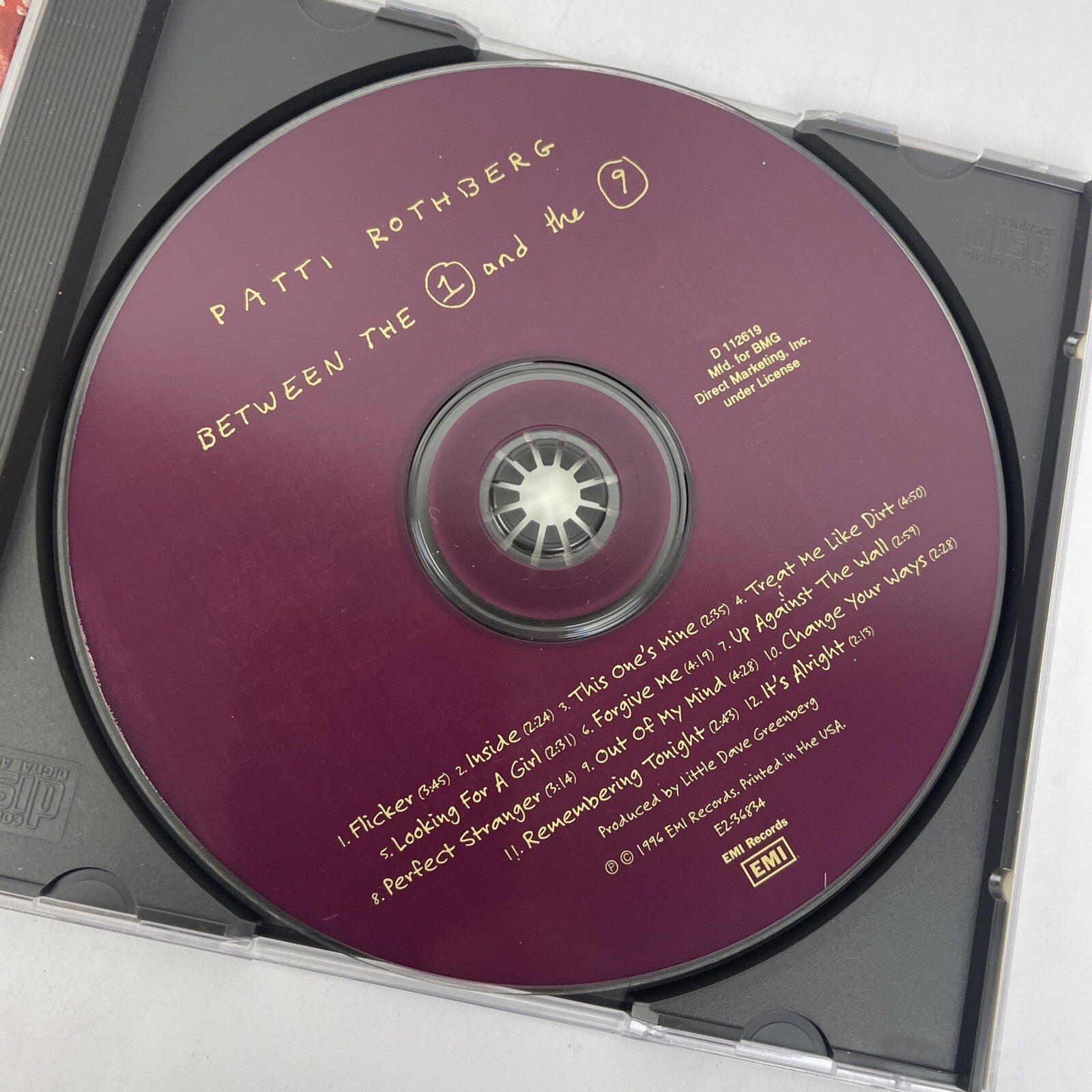 Patti Rothberg - Between the 1 & The 9 - Digital Audio CD - 1996, EMI Records