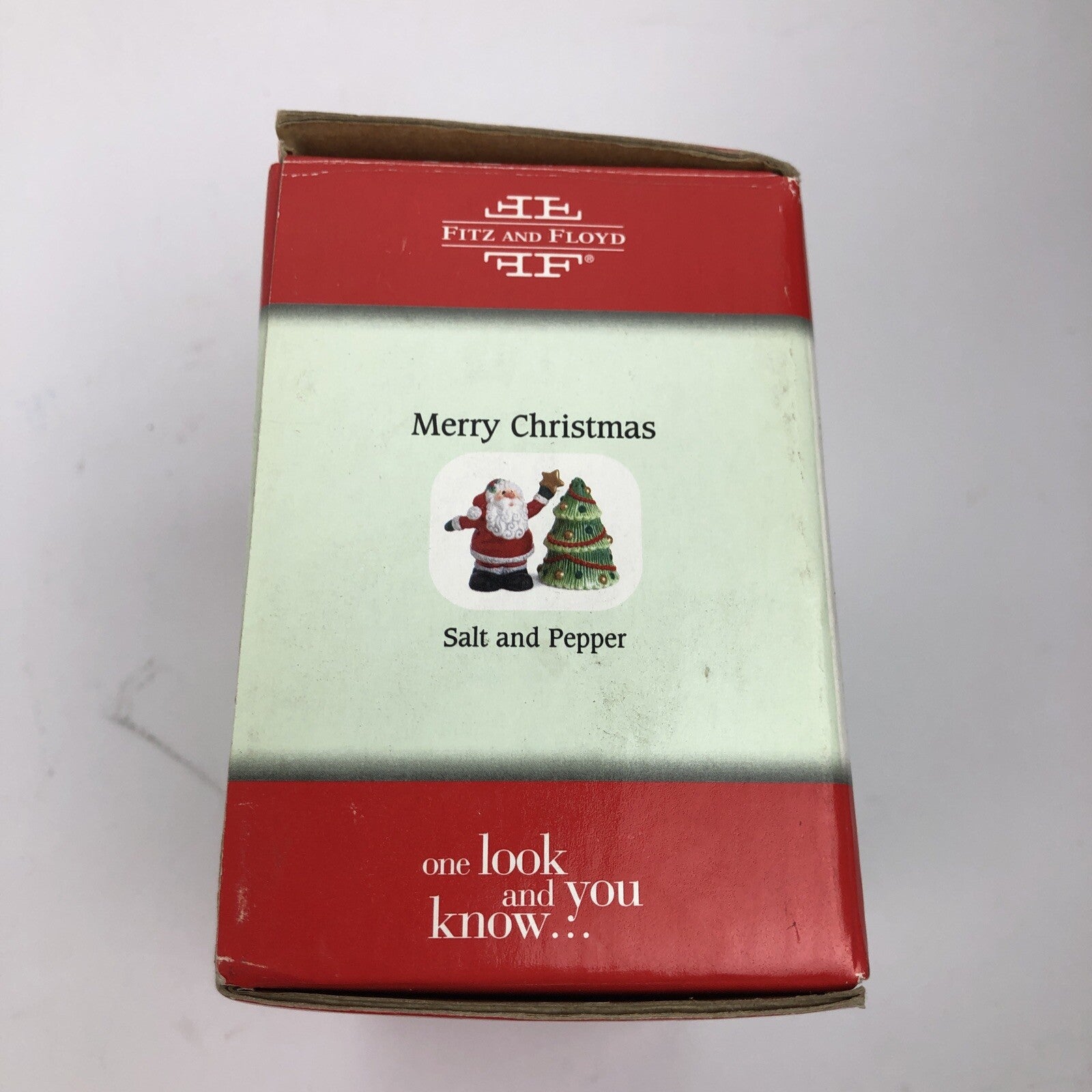 Fitz & Santa Starring Christmas Tree Salt & Pepper Shaker Set Very Rare New LOOK