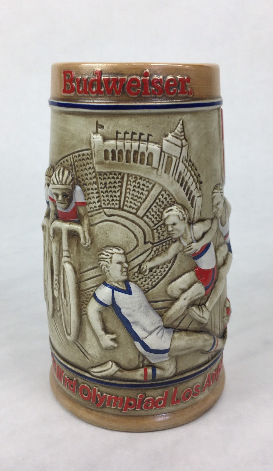 1984Ceramarte Budweiser XXIIIrd OLYMPIC GAMES Los Angeles STEIN~Beer Mug~EXLNT!