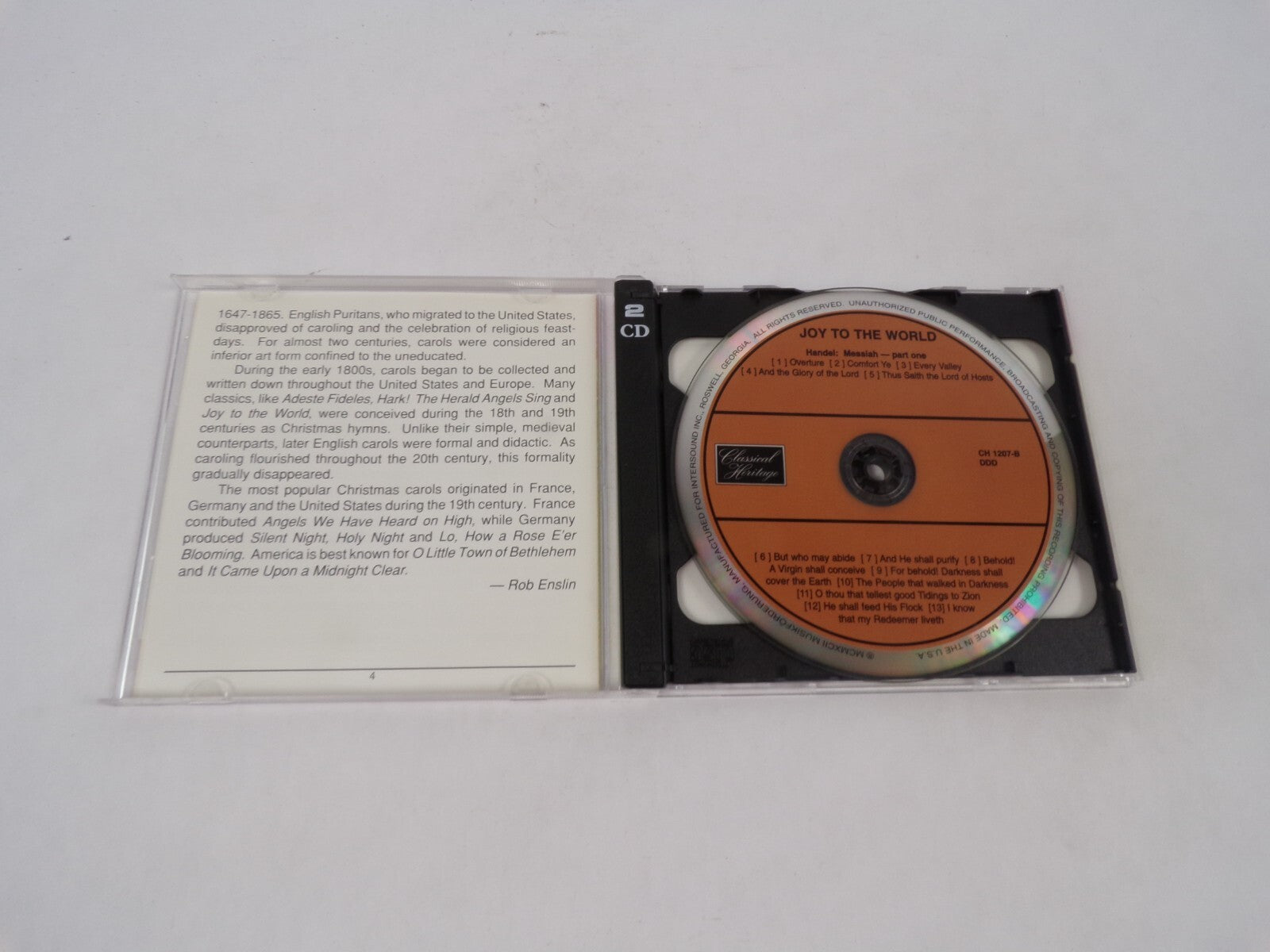 Joy To The World Handel: The Messiah Overture Comfort Ye Every Valley And CD#70