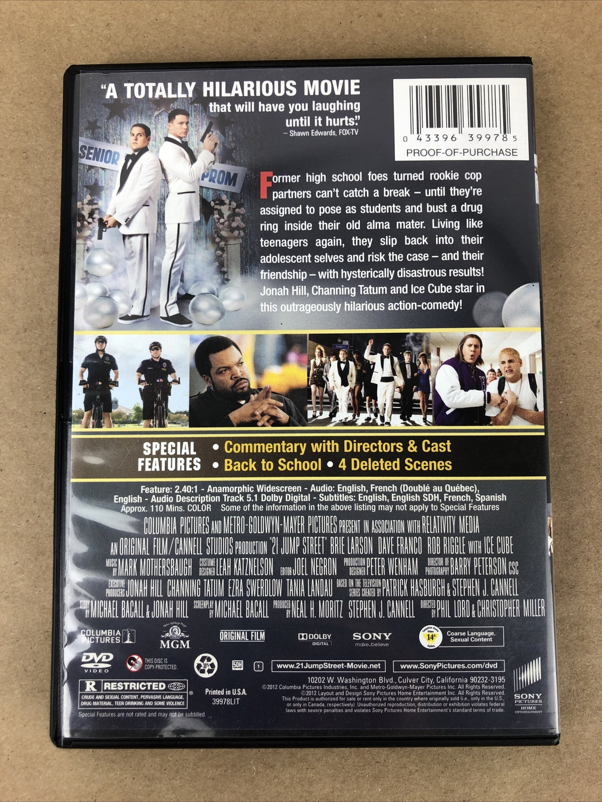 21 Jump Street (+ UltraViolet Digital Copy) - DVD By Jonah Hill - Mint Disc