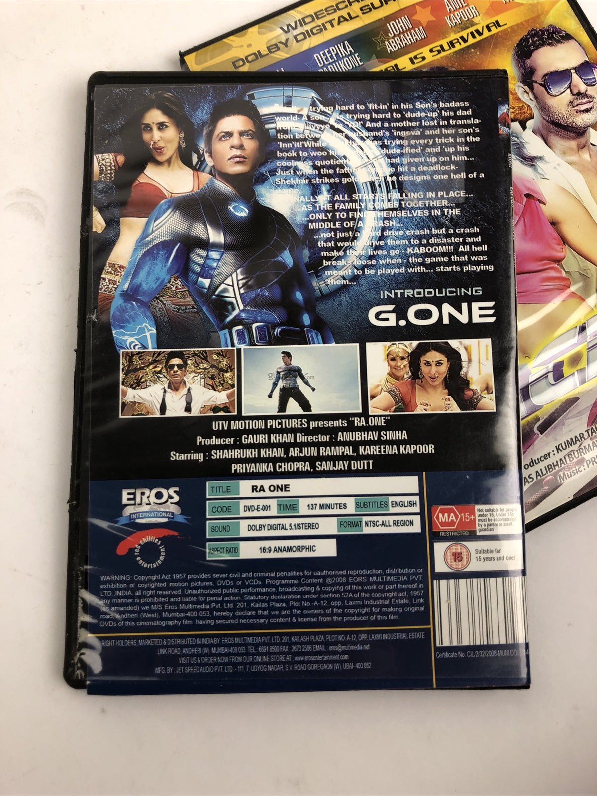 5 x BOLLYWOOD DVD Lot RA ONE, Race 2, Munna Bhai, EK THA TIGER, JAB TAK HAI JAAN