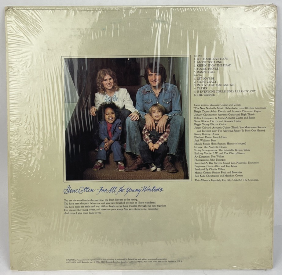 Gene Cotton - For All The Young Writers - ABC Records 1975/76 VGC