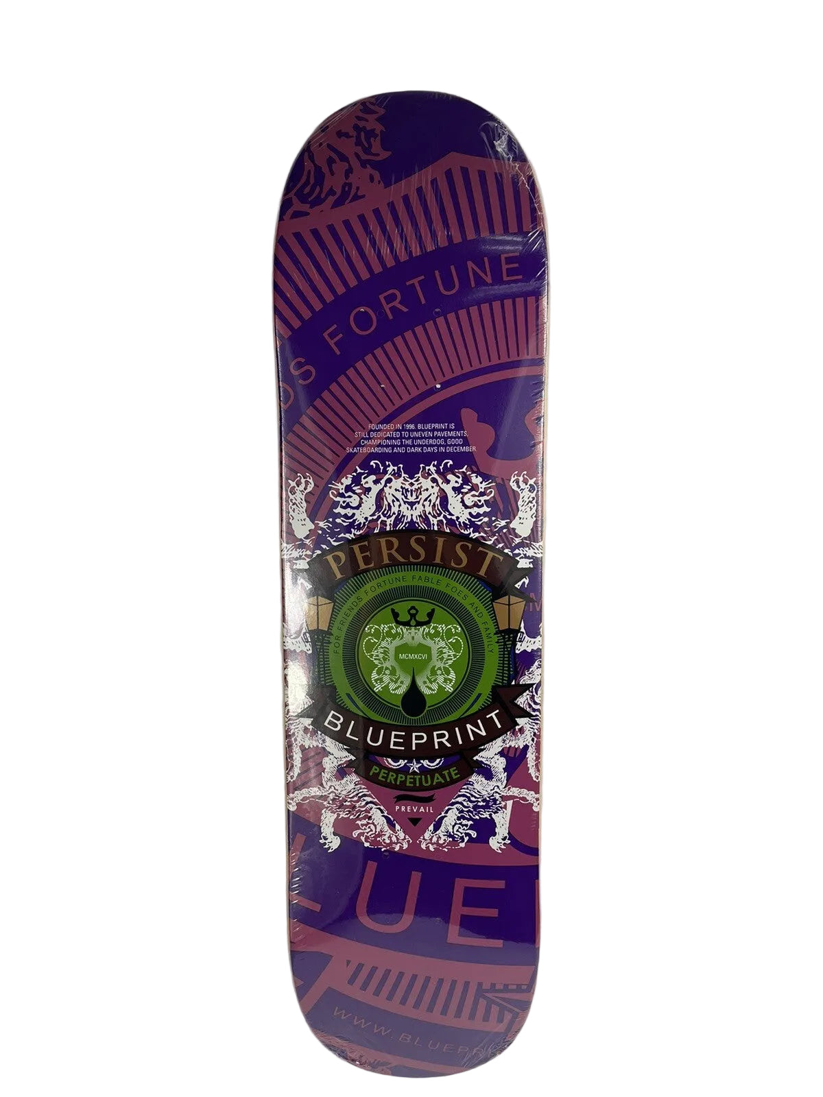 Blueprint Skateboards Courage Color Purple 8-inch hard rock maple skateboard deck.
