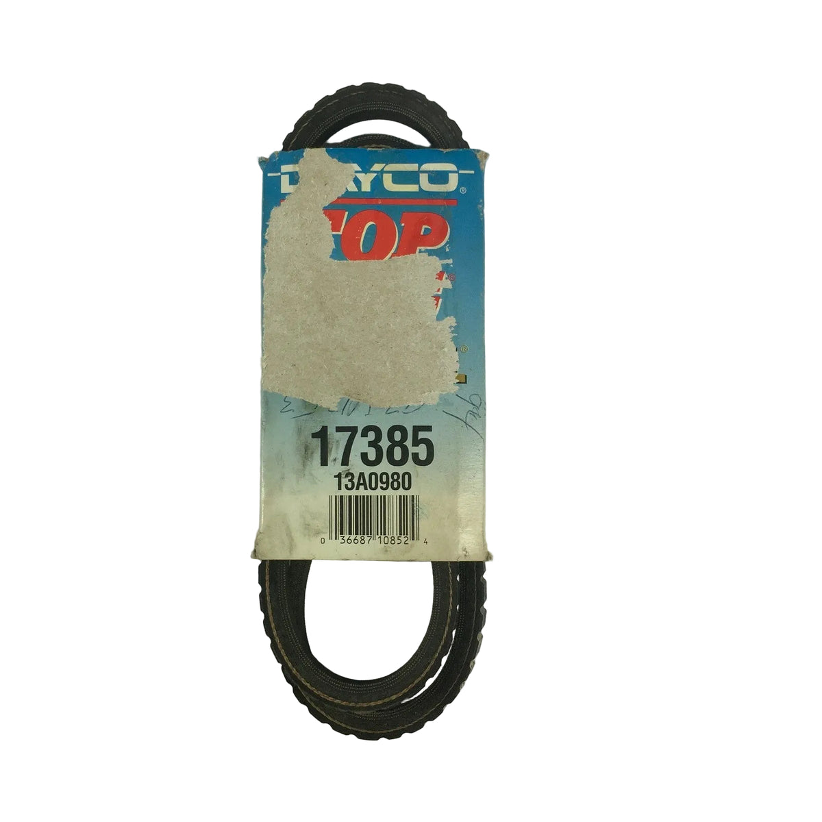 Dayco 17385 13A0980 Top Cog automotive V-belt OEM replacement cogged accessory drive belt for reliable engine performance A6.