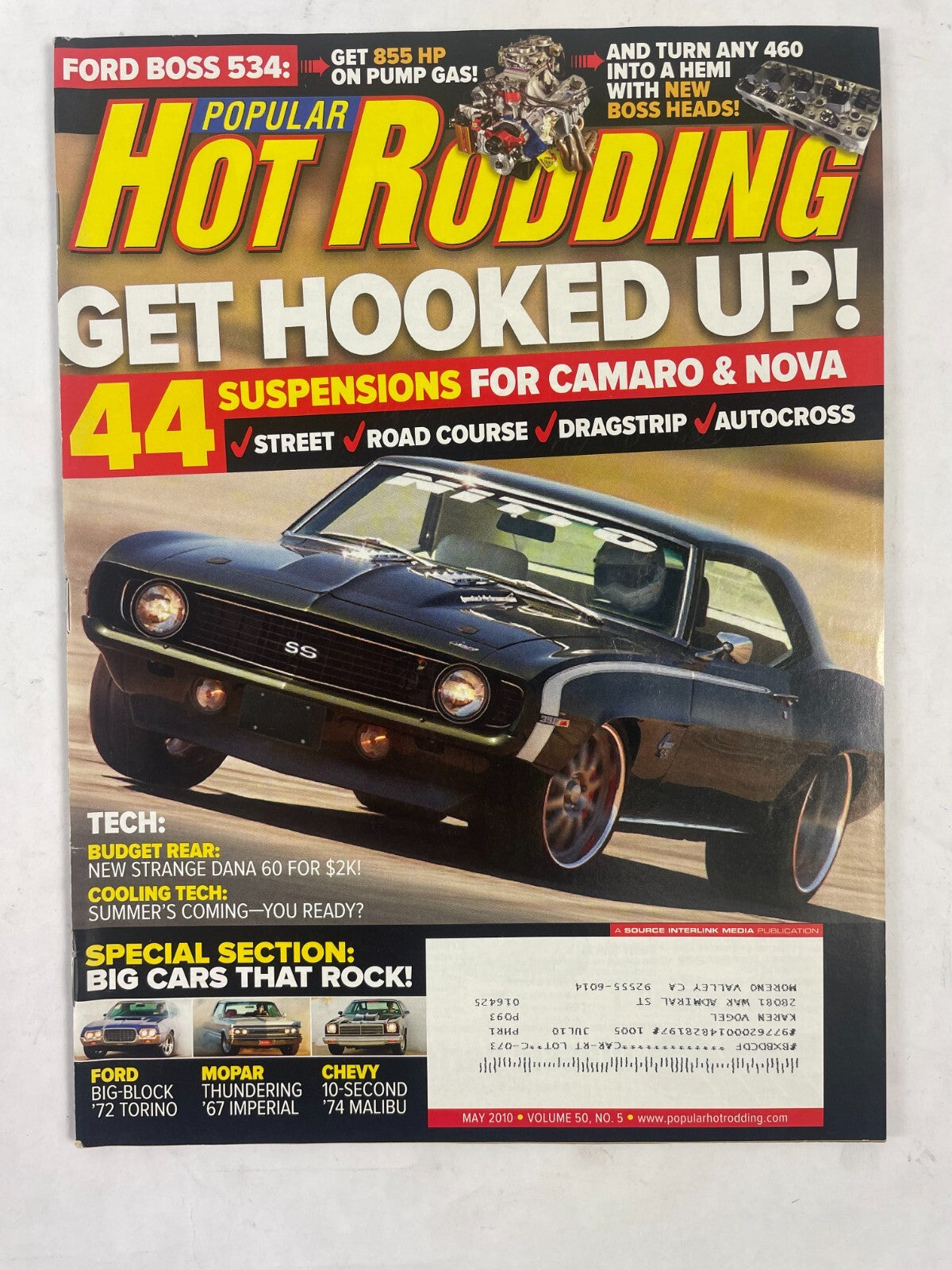 May 2010 Hot Rodding Magazine Get Hooked Up! Suspensions For Camaro &Nova Street