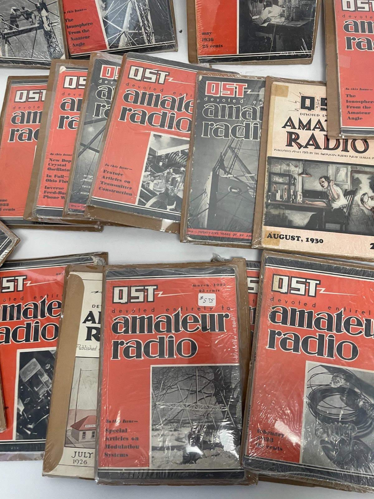 Lot of 122 Vintage QST Amateur Radio Magazines 1920s-1930s Ham Radio Collection