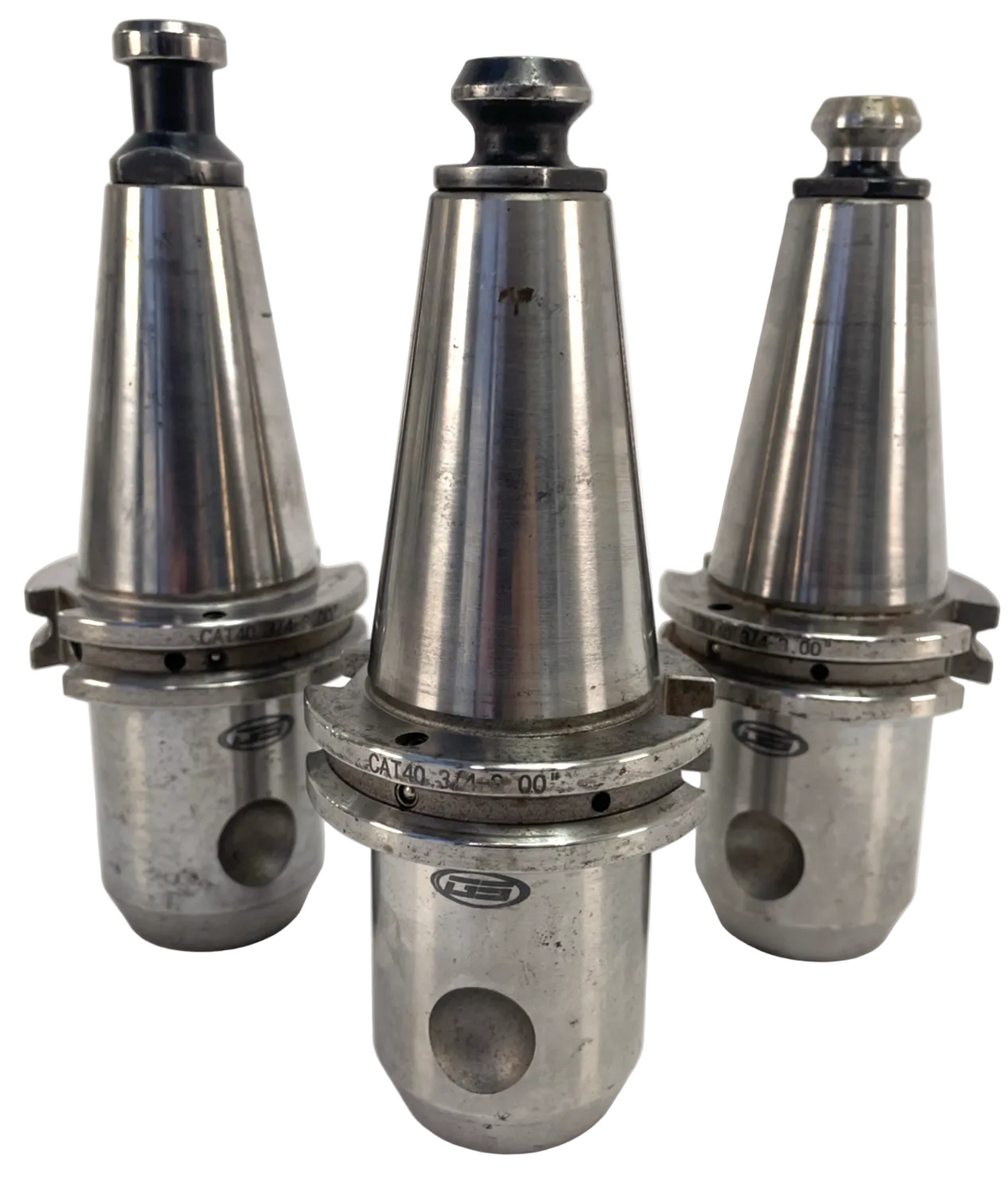 Lot of 3 x GS Tooling CAT 40 3/4 - 3” HS Endmill Holder with Pull Studs
