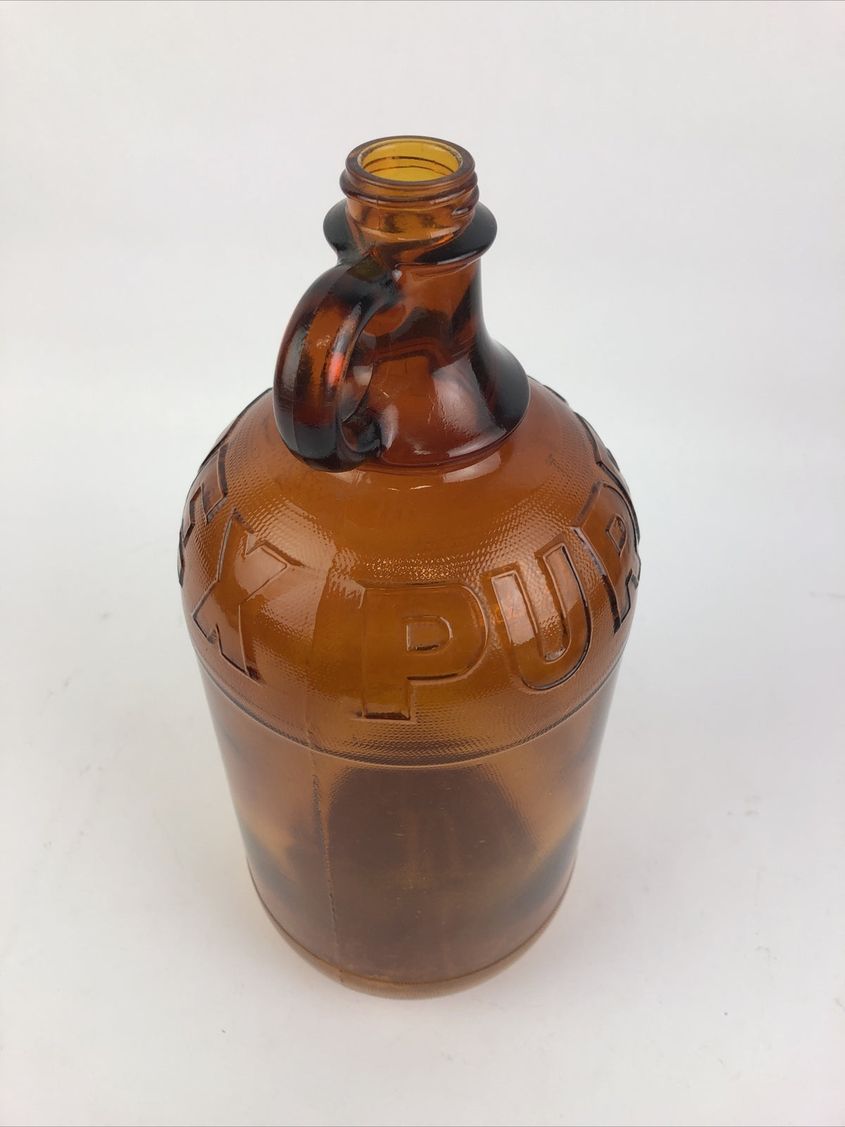 Vintage 1/2 Gallon Purex Amber Brown Bottle Duraglass Farmhouse Laundry Room