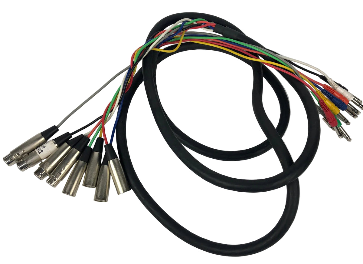 Audio 10' 4 x Female XLR 4 x Male XLR to 8 x 1/4 Inch Guitar Mic Cable Connector
