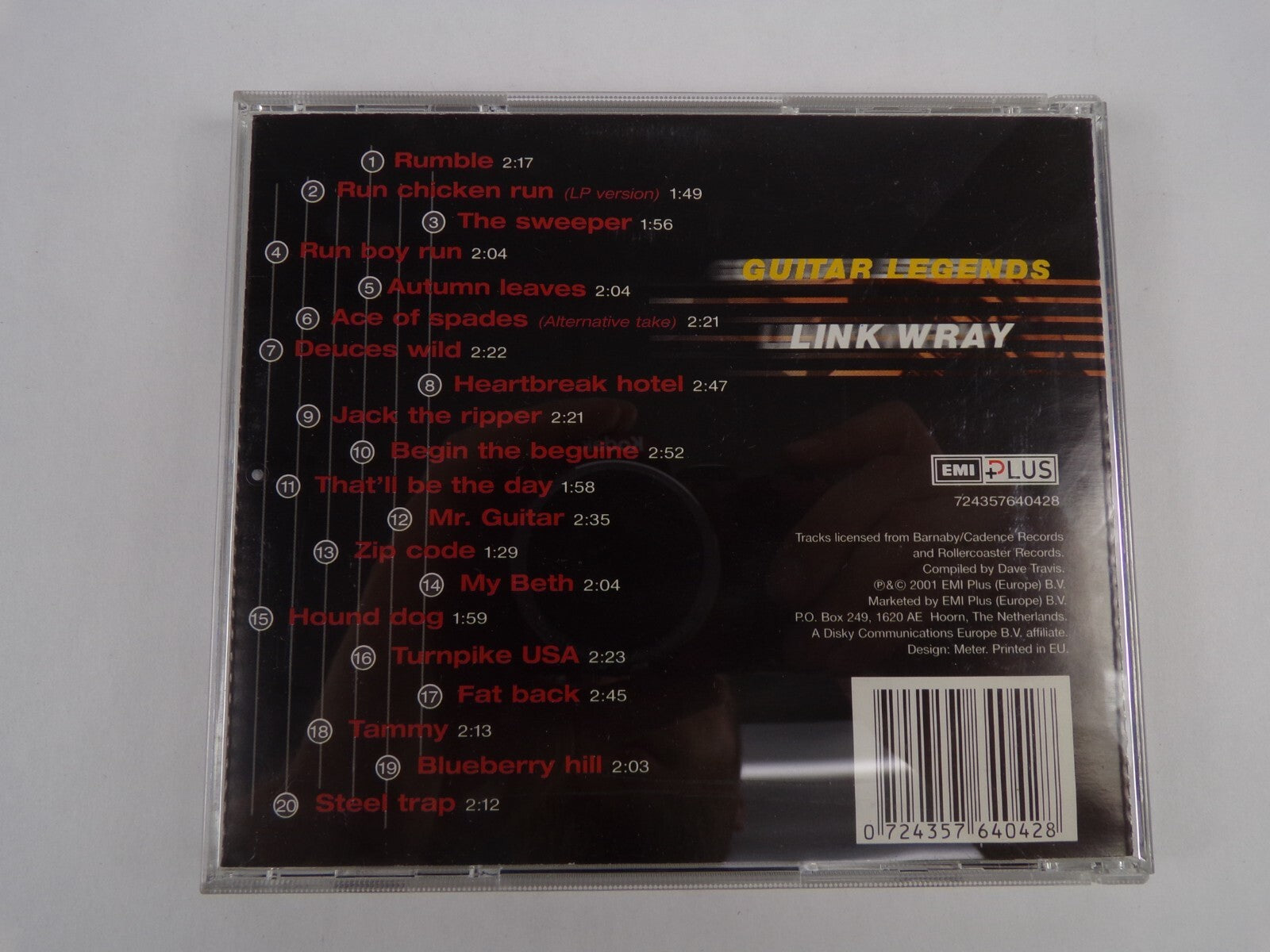 Link Wray Guitar Legends Rumble Run Boy Run Zip Code Tammy The Sweeper CD#40