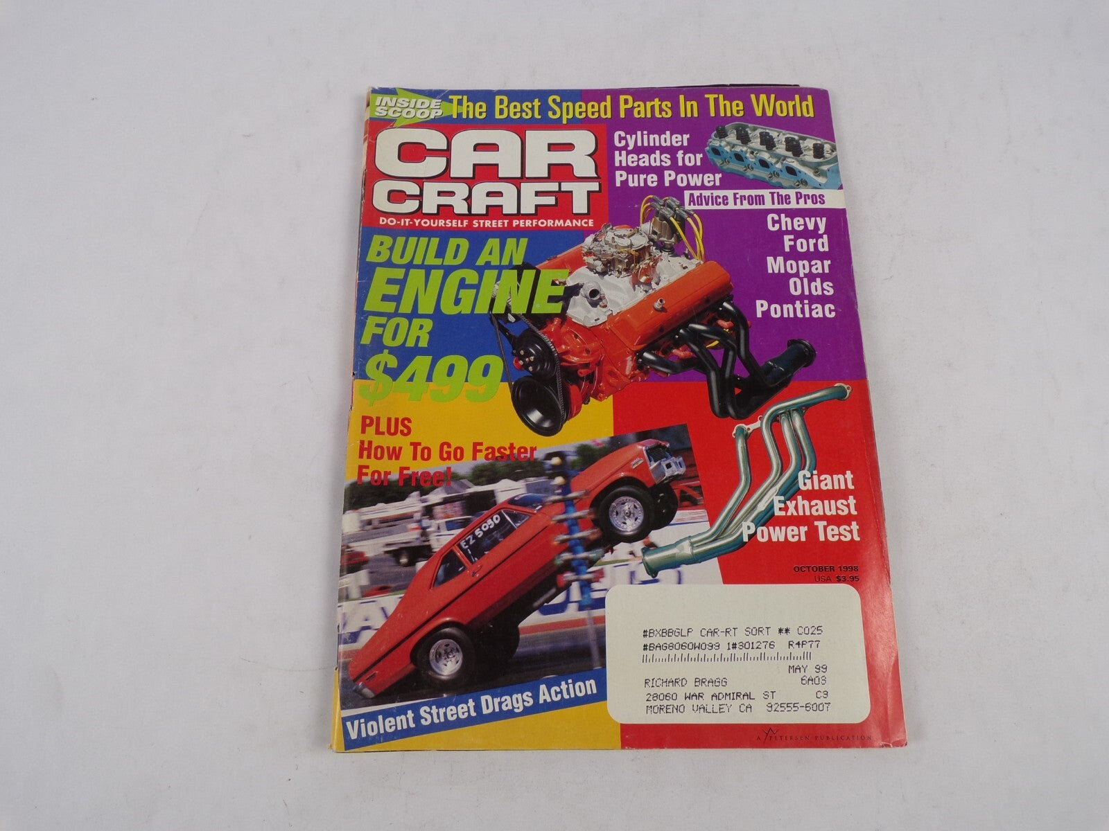 October 1998 Car Craft Build An Engine For $499 Giant Exhaust Power Test