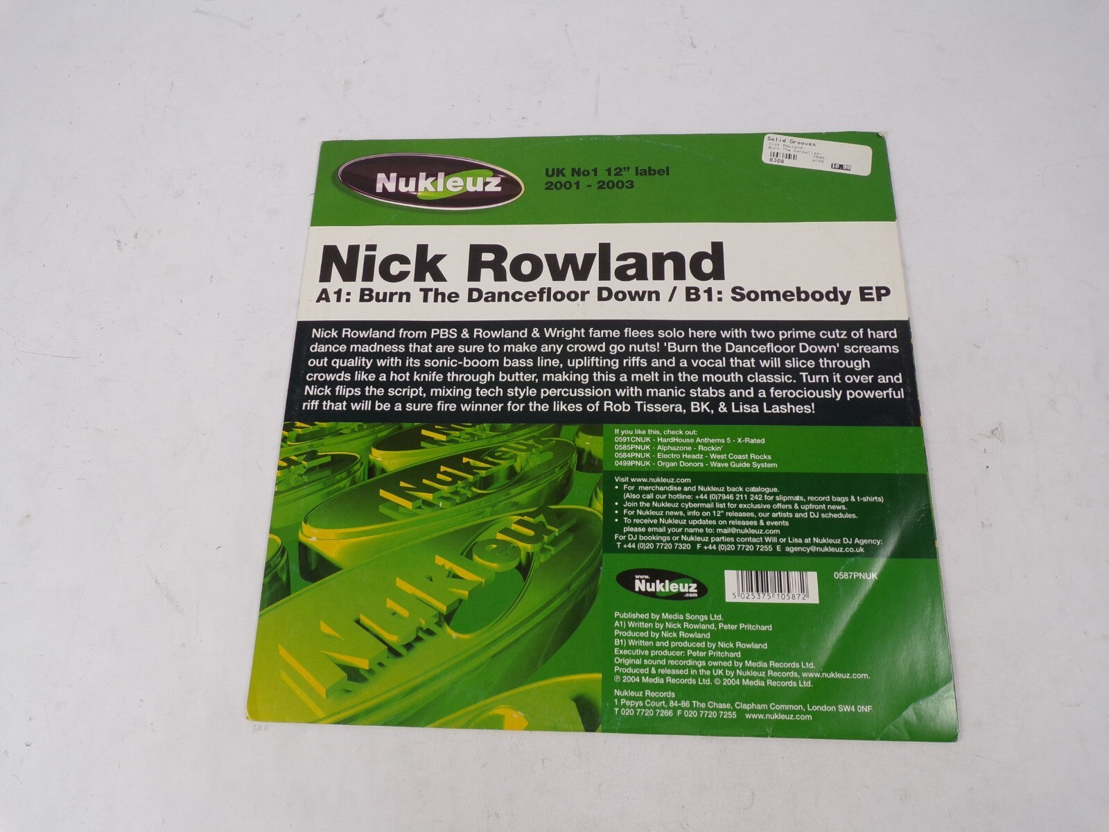 Nick Rowland Burn The Dancefloor Down Somebody EP Vinyl Record