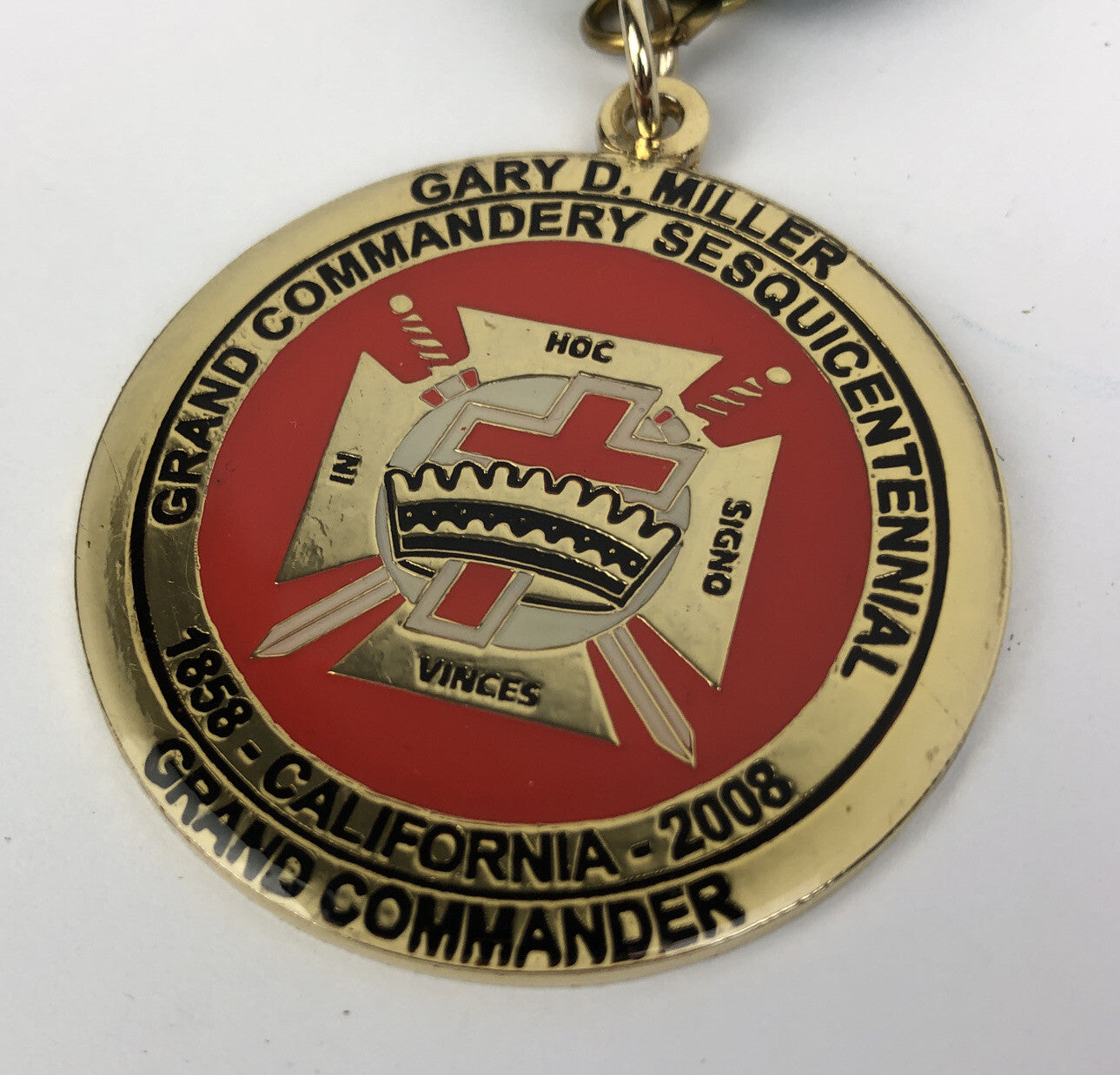 Masonic Grand Commandery Sesquicentennial Grand Commander California Medal 2008