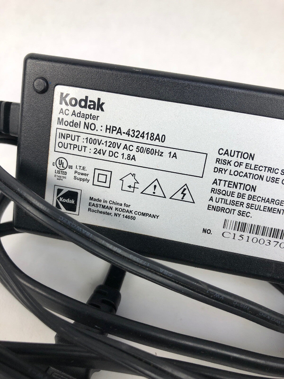 Kodak HPA-432418A0 24V 1.8A AC Adapter Power Supply Cord OEM - FSTSHP