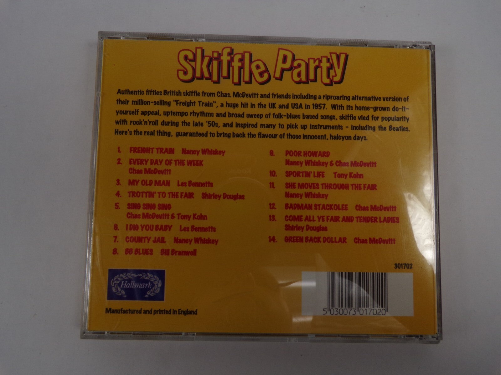 Skiffle Party Hot Sounds from Soho's Sliffle Cellars McDevitt Bill BramwellCD#37
