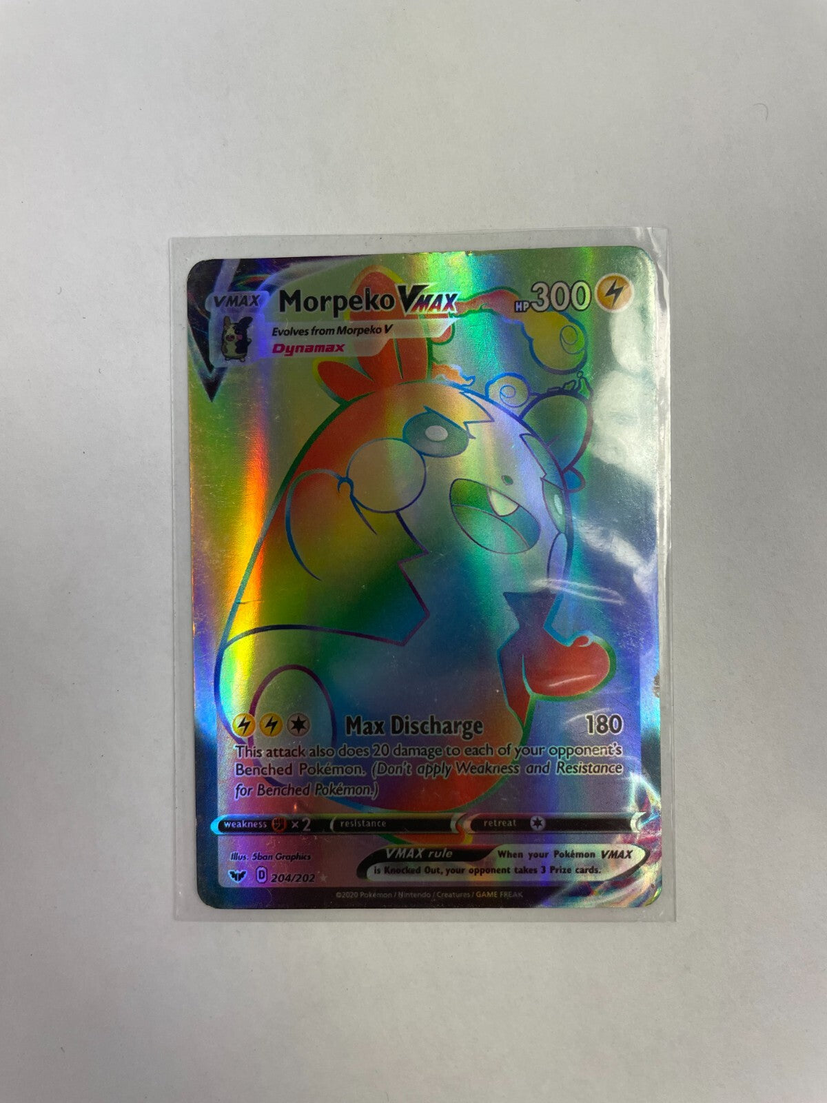 Pokemon Morpeko Vmax HP 300 Max Discharge 180 204/202