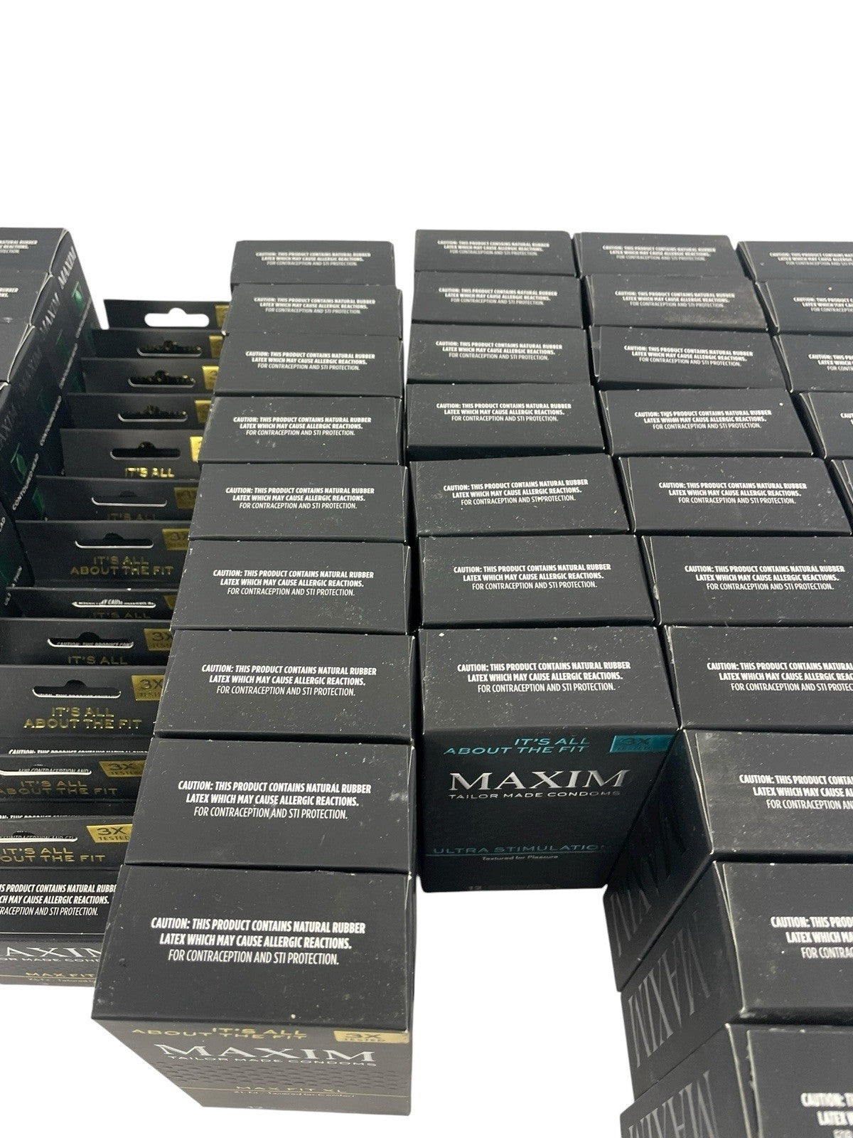 Lot of 561 MAXIM Lubricated Latex Condoms PRO FIT XL ULTRA 3-12C. Boxes EXP 5-26