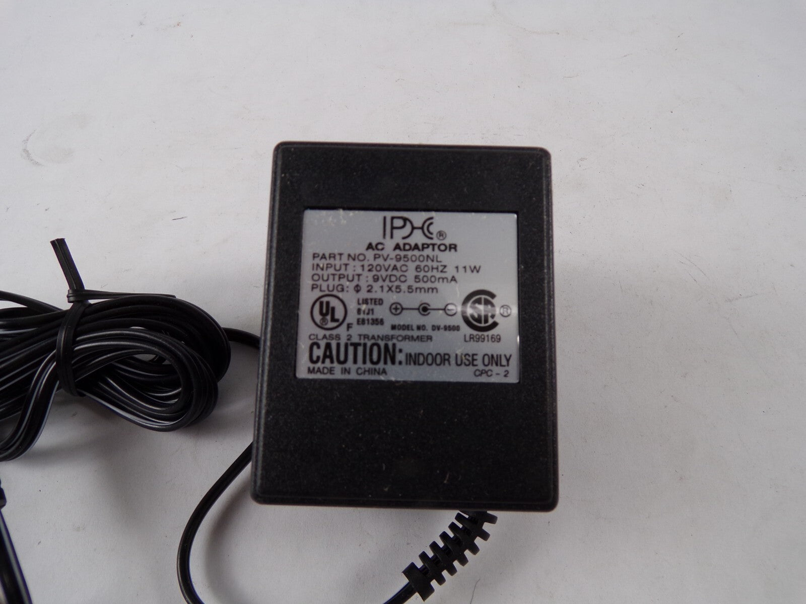 Genuine Ac Adaptor PV-9500NL Output 9 VDC 500mA Power Supply Adapter A43