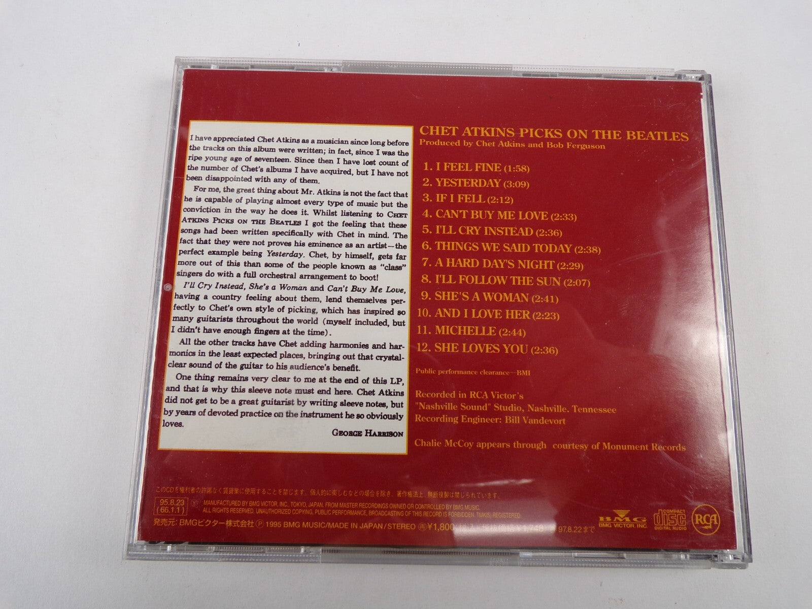 Chet Atkins Picks On The Beatles I Feel Fine If I Fell Yesterday CD#26