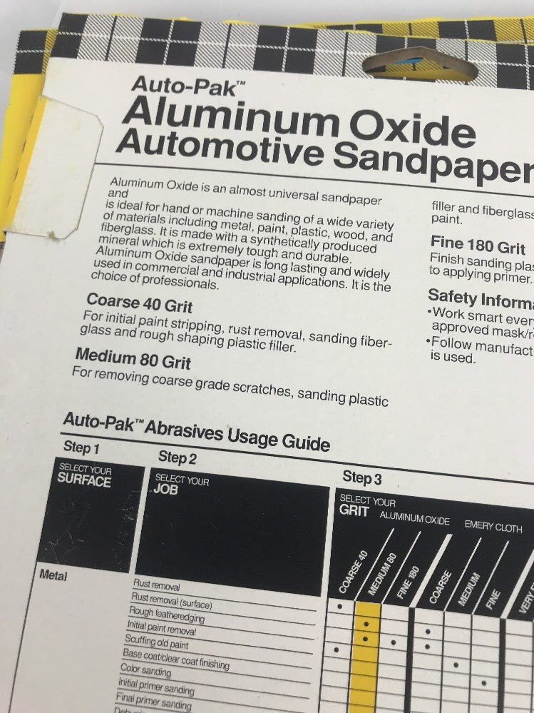 3M AutoPak Automotive Sandpaper Medium 80 Grit 9 x 11 Aluminum Oxide 24 Sheets