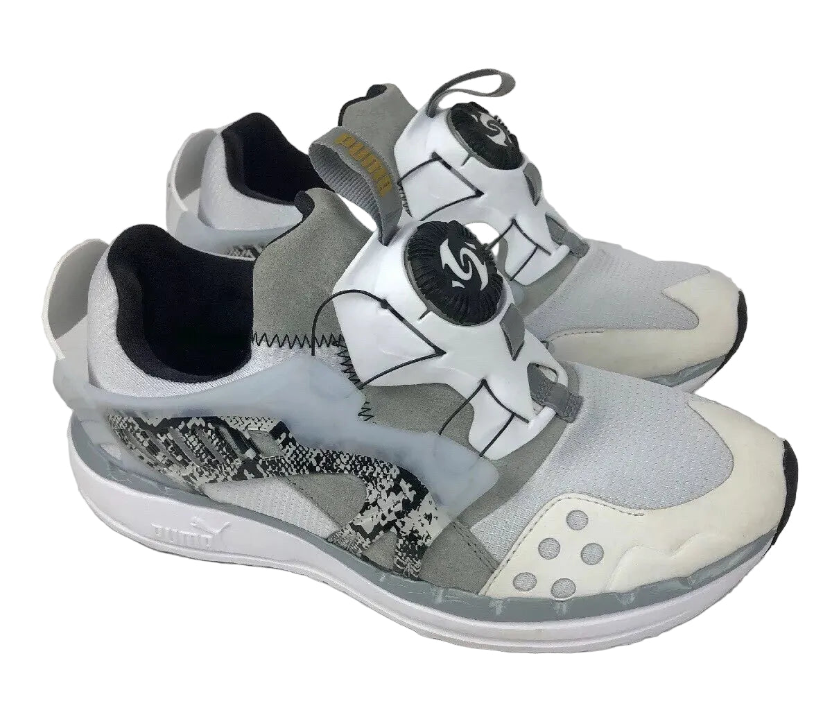 New Women's Puma Disc Blaze Nude Shoe Style Soft Gray White Size 7 UK - 7.5 US