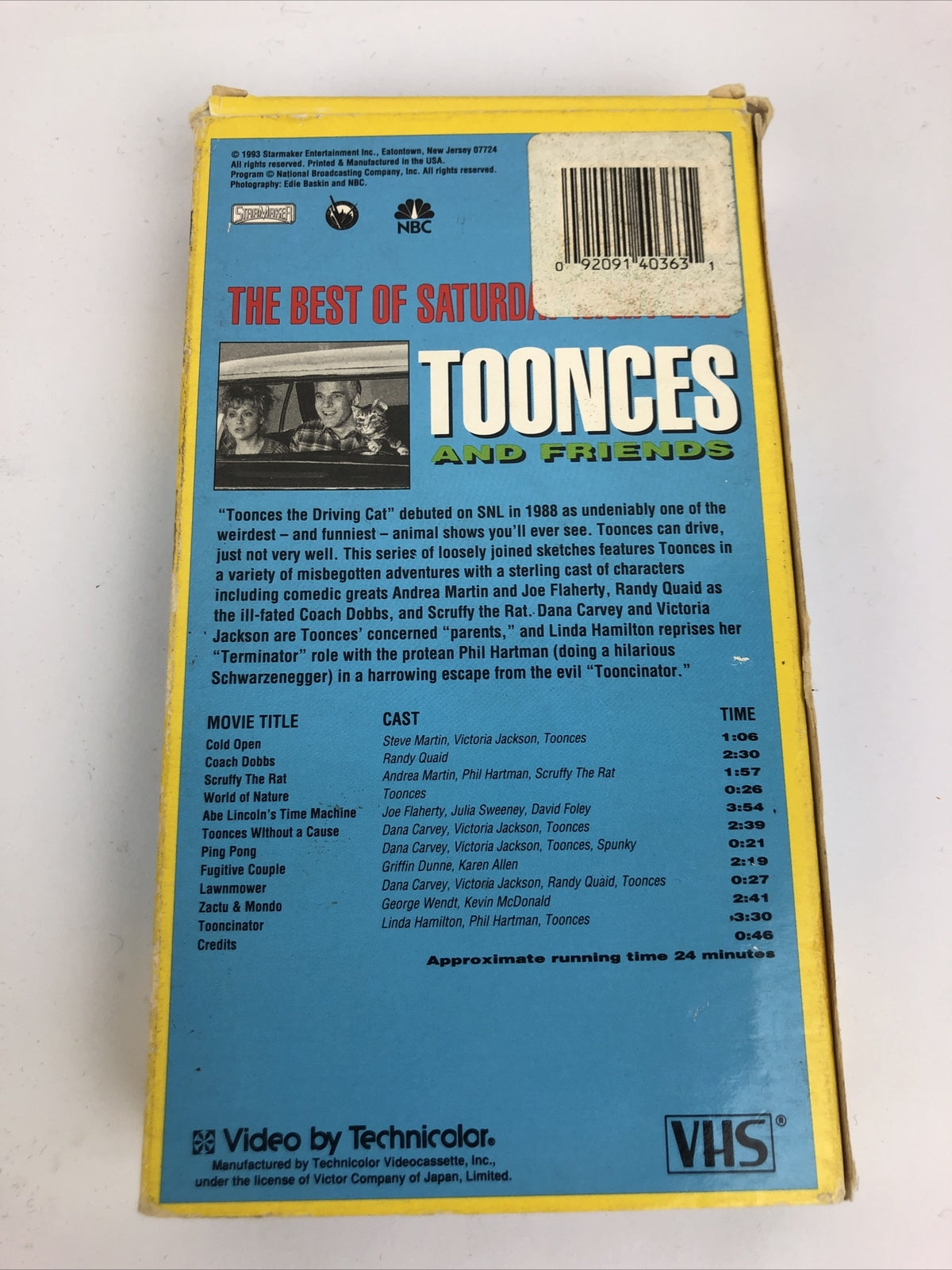 TOONCES and Friends Best of Saturday Night Live ( VHS 1993 ) Steve Martin Cat