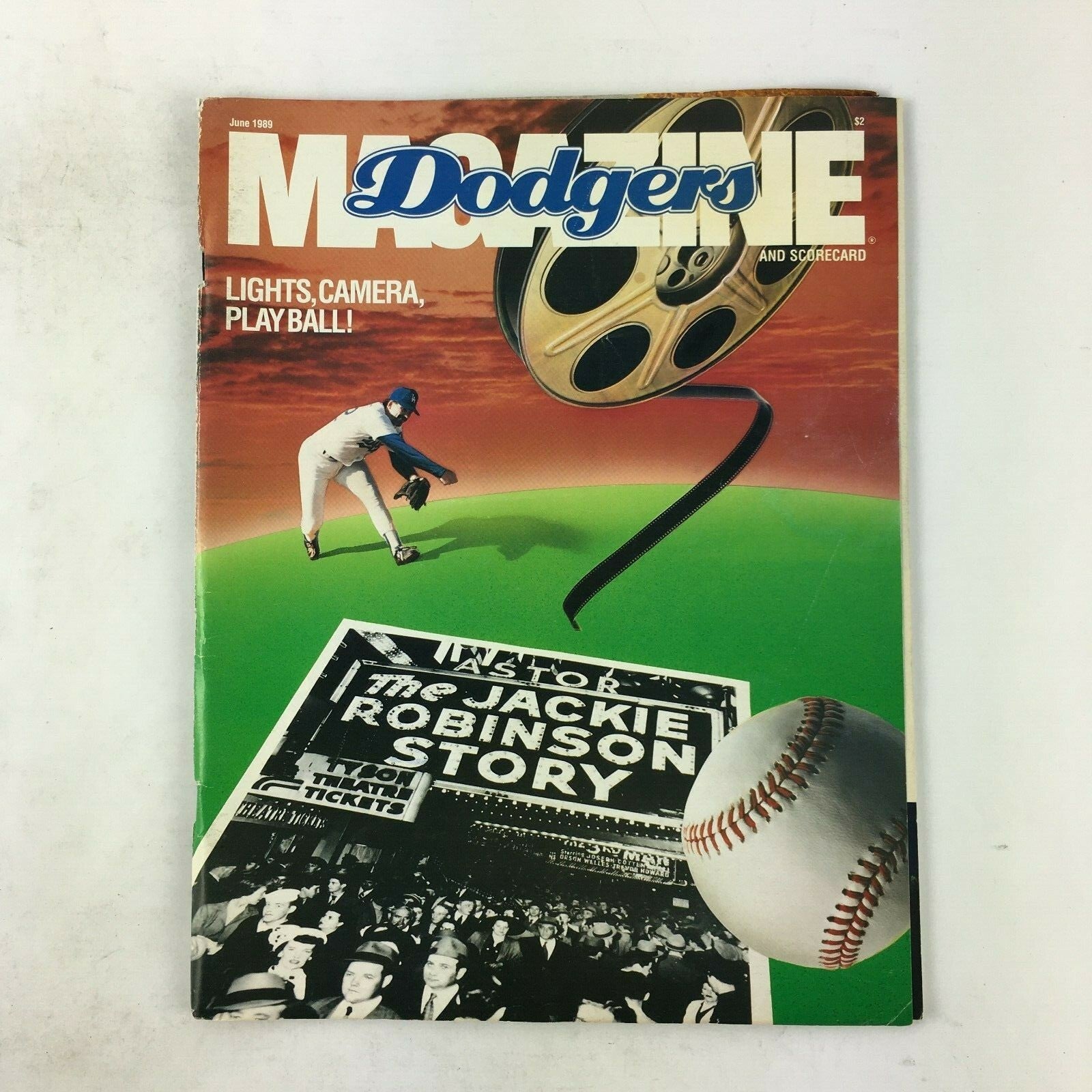June 1989 Dodgers Magazine The Jackie Robinson Story Lights Camera Playball