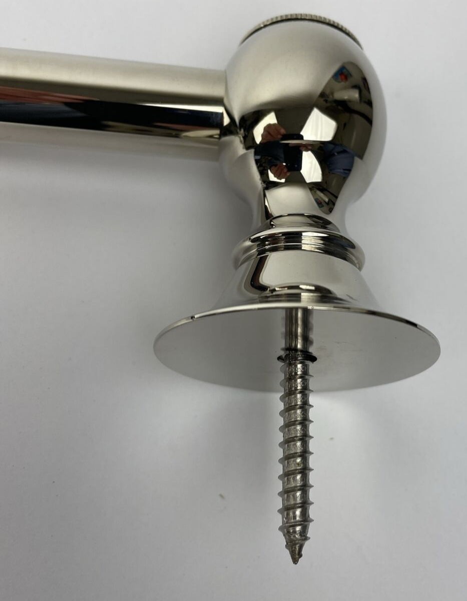 HORUS 01545-NB 24 inch shower slide grab bar with hook brilliant nickel
