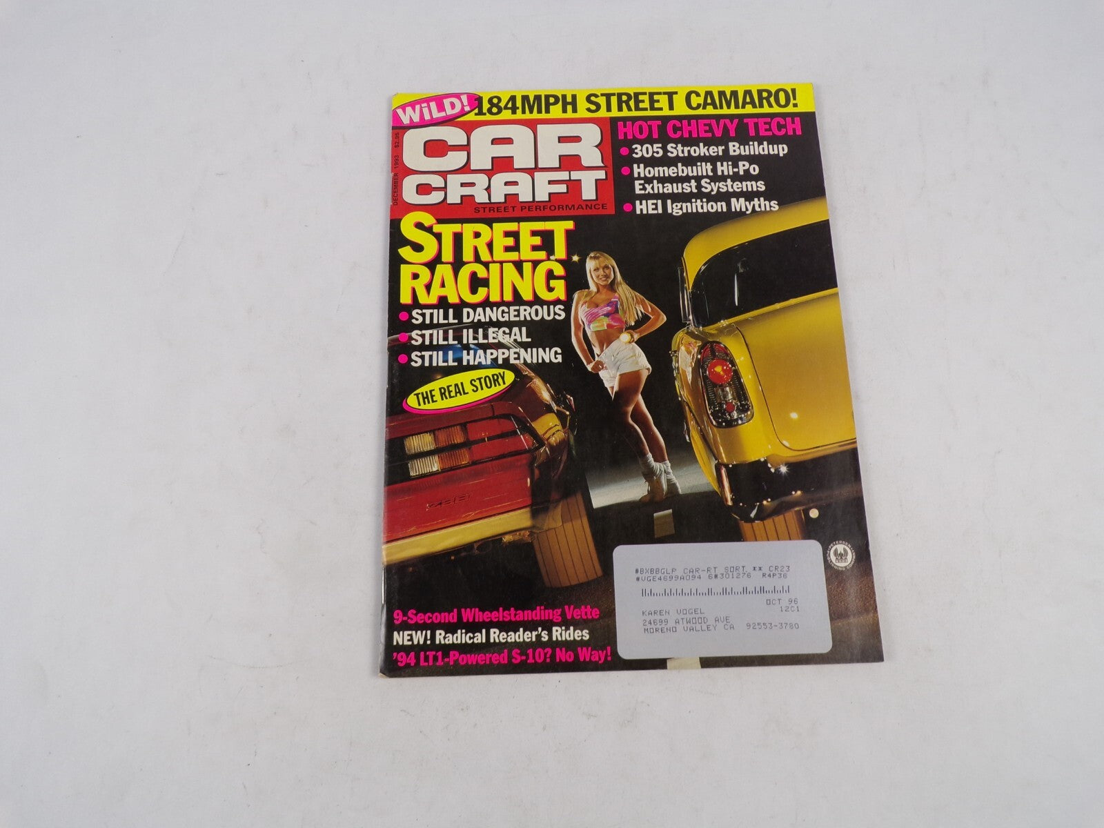 December 1993 Car Craft Street Racing Wild! 184MPH Street Camaro! Still Dangerou