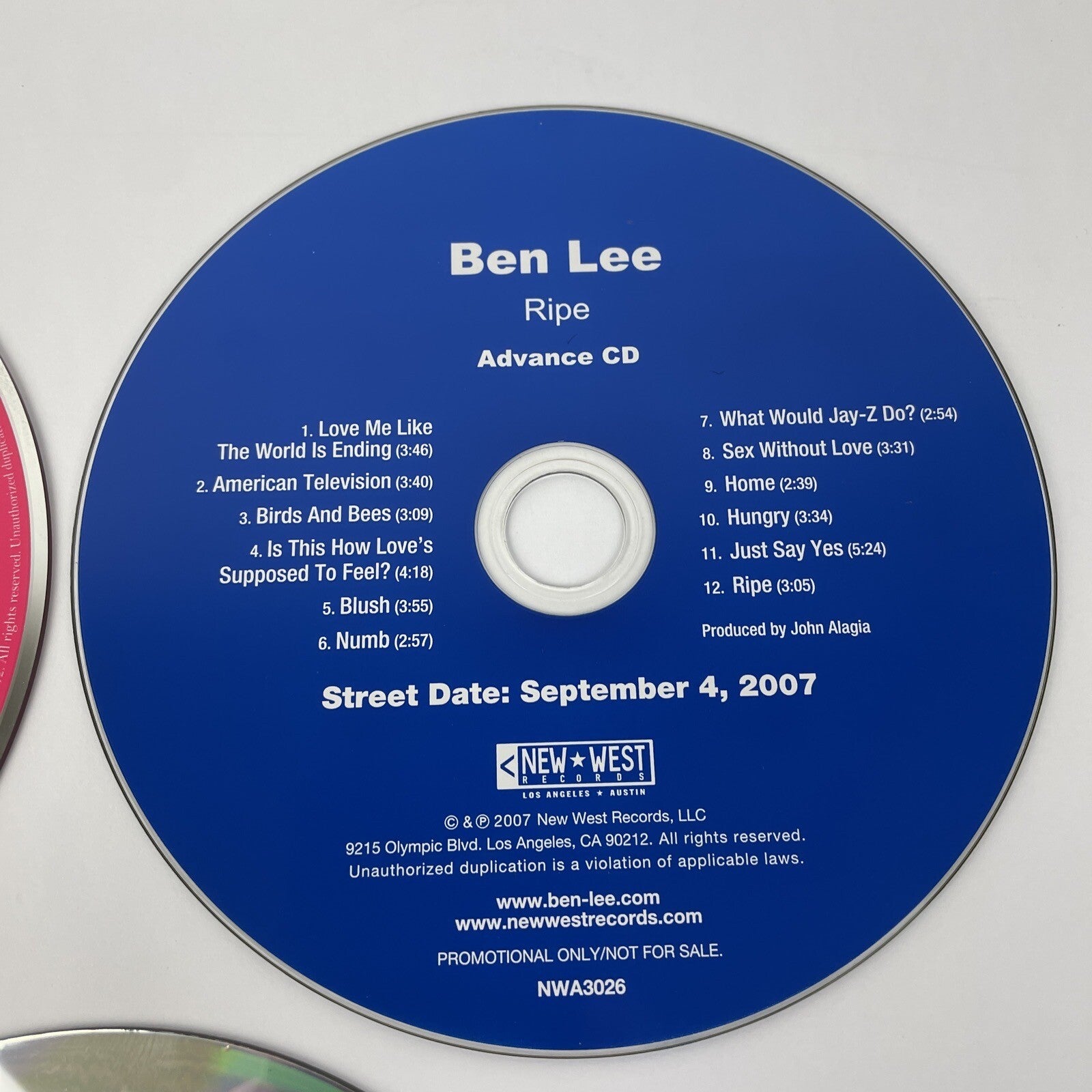 3 x Ben Lee Audio CDs - Ripe - Rebirth of Venus - Consult Your Electric Minions