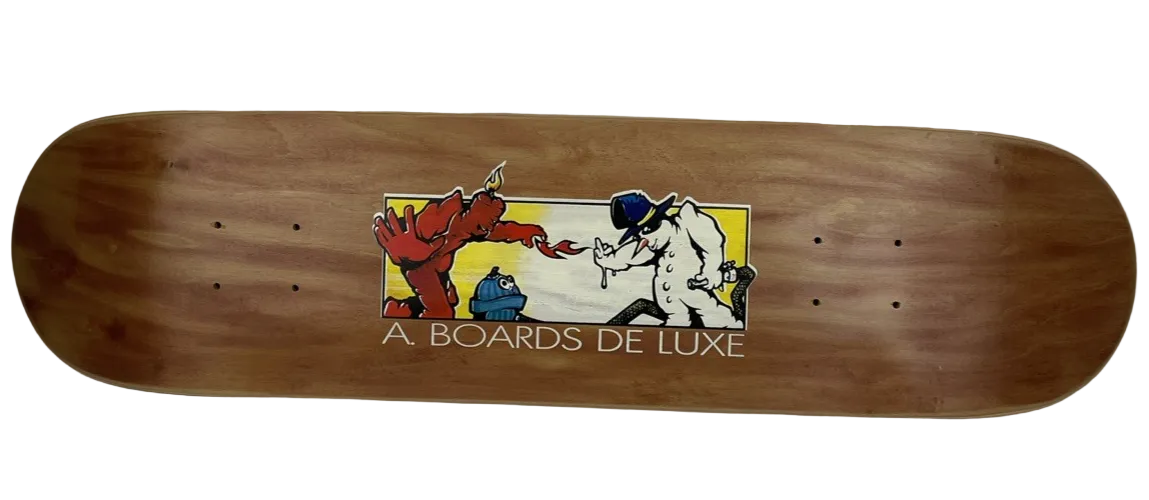 Vintage A. Boards Snowboards France Skateboard Deck Original Flame Boy Wet Willy