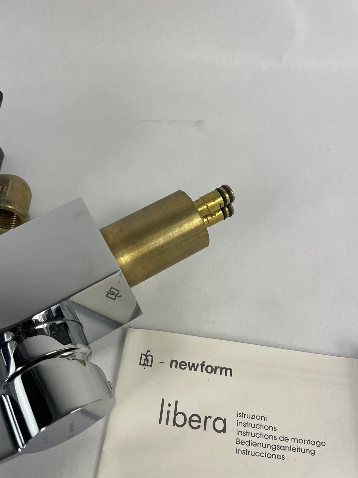 Newform Libera 65732 CH polished chrome wall mounted single lever basin mixer faucet