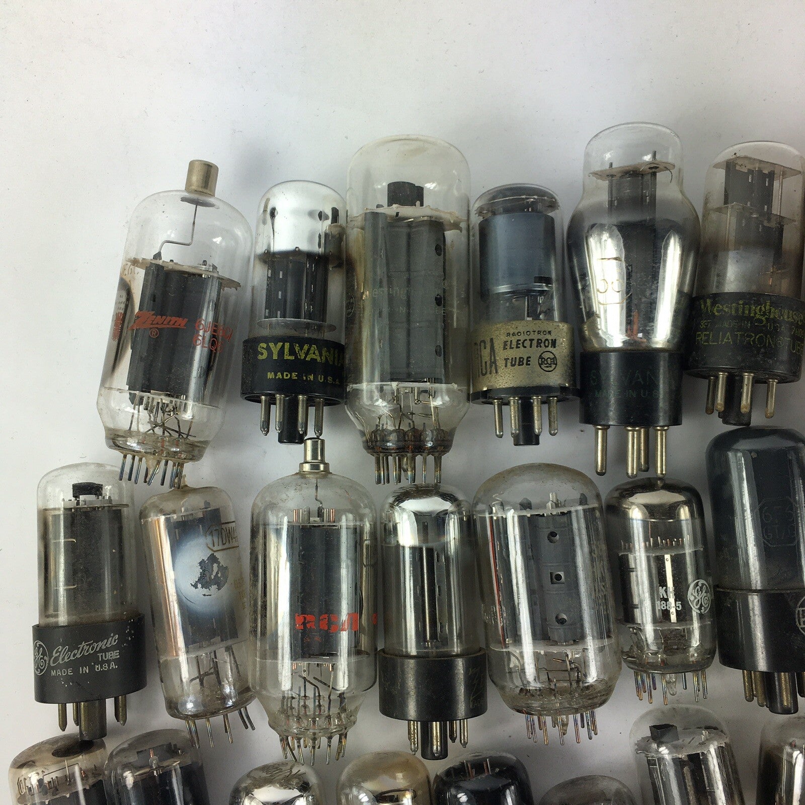 Lot of 50 Various Brands Vintage Vacuum Tubes -UNTESTED - Sylvania, RCA GE #5
