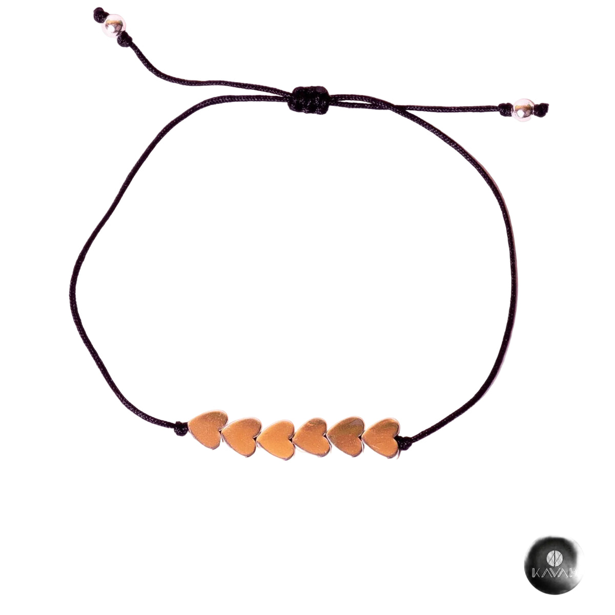 Kavak handmade women's bracelet with copper hearts and Plain Heart Soul design