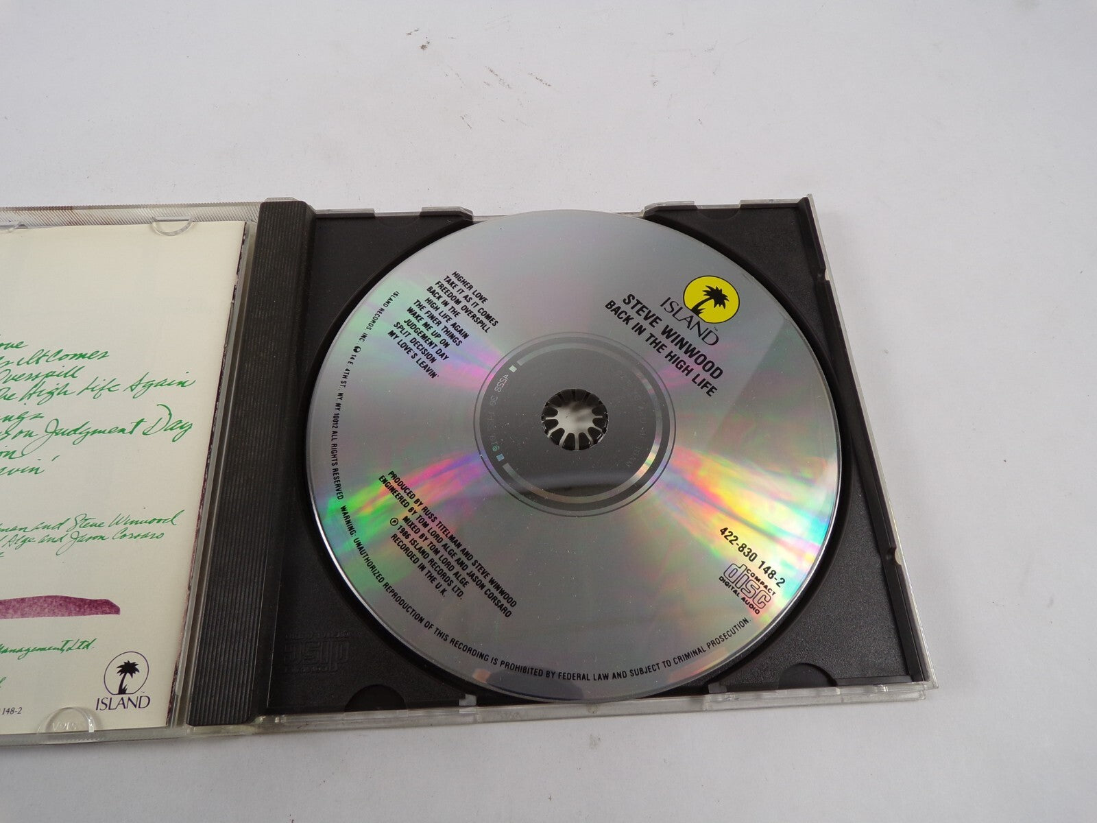 Steve Winwood/Back In The High Life Island HIgher Love Take It As It Comes CD#51