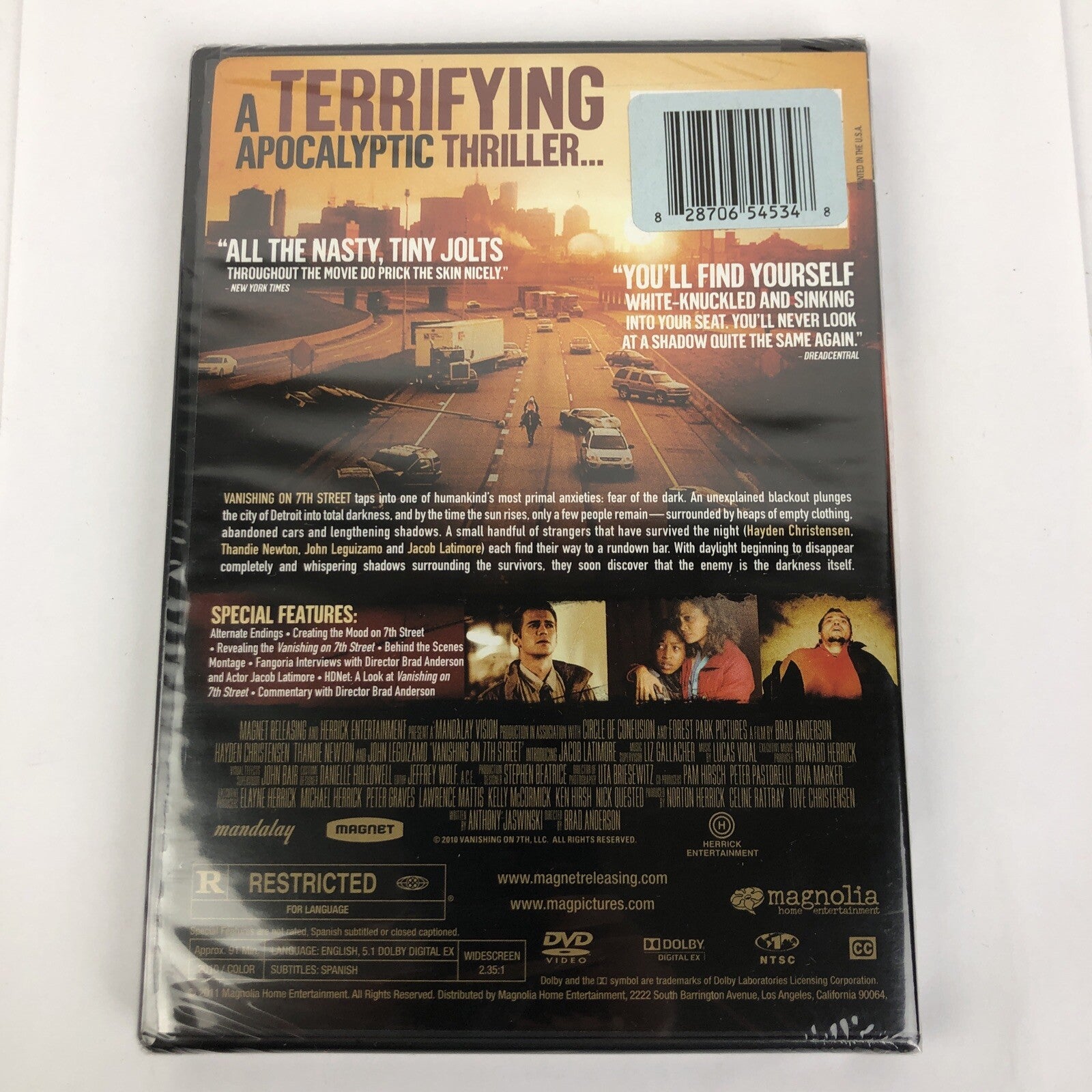 Vanishing on 7th Street DVD Video 2010 John leguizamo Thandi Newton Rated R NEW