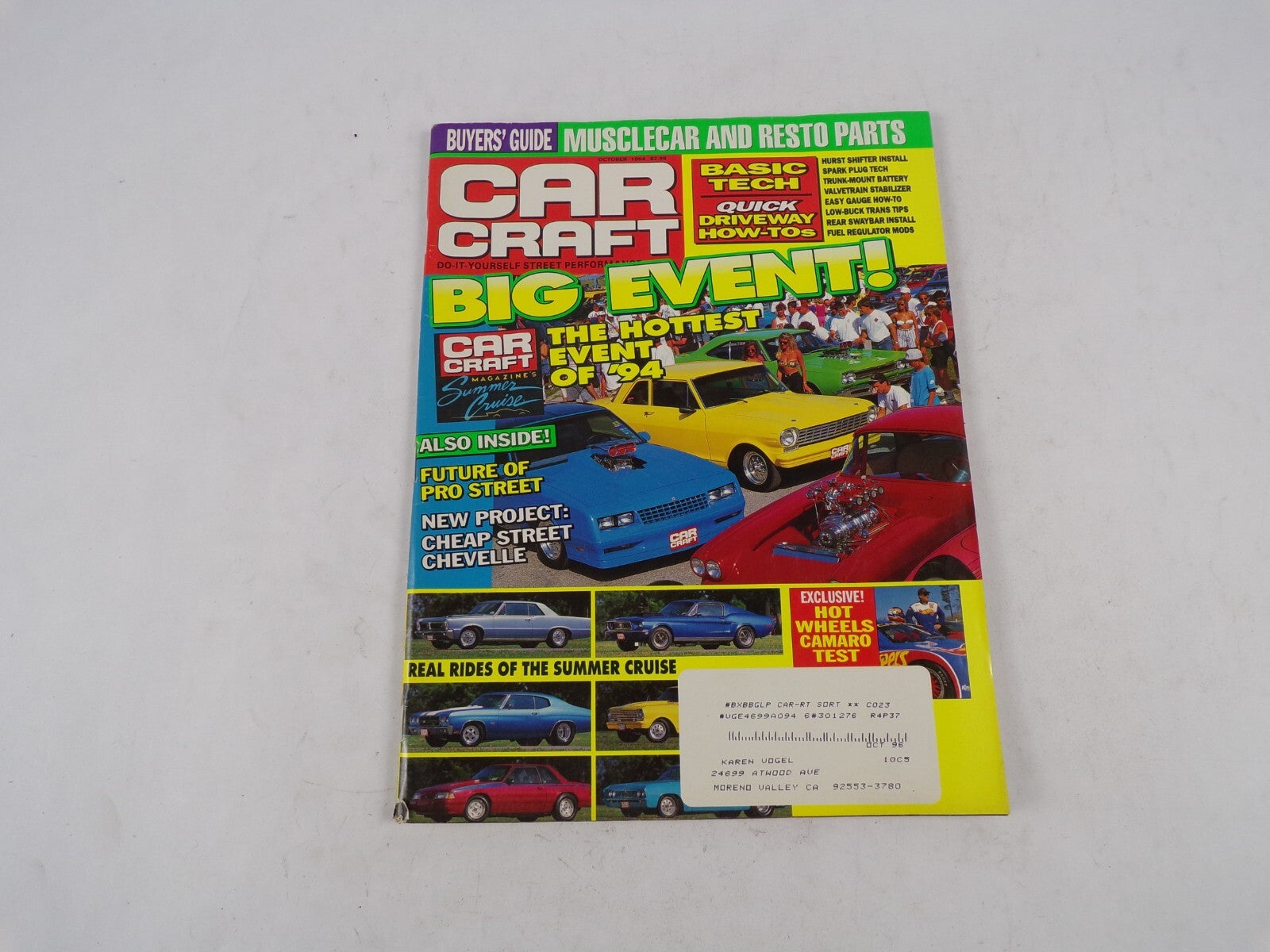 October 1996 Car Craft Big Event! The Hottest Event Of '94 Buyers' Guide Musclec