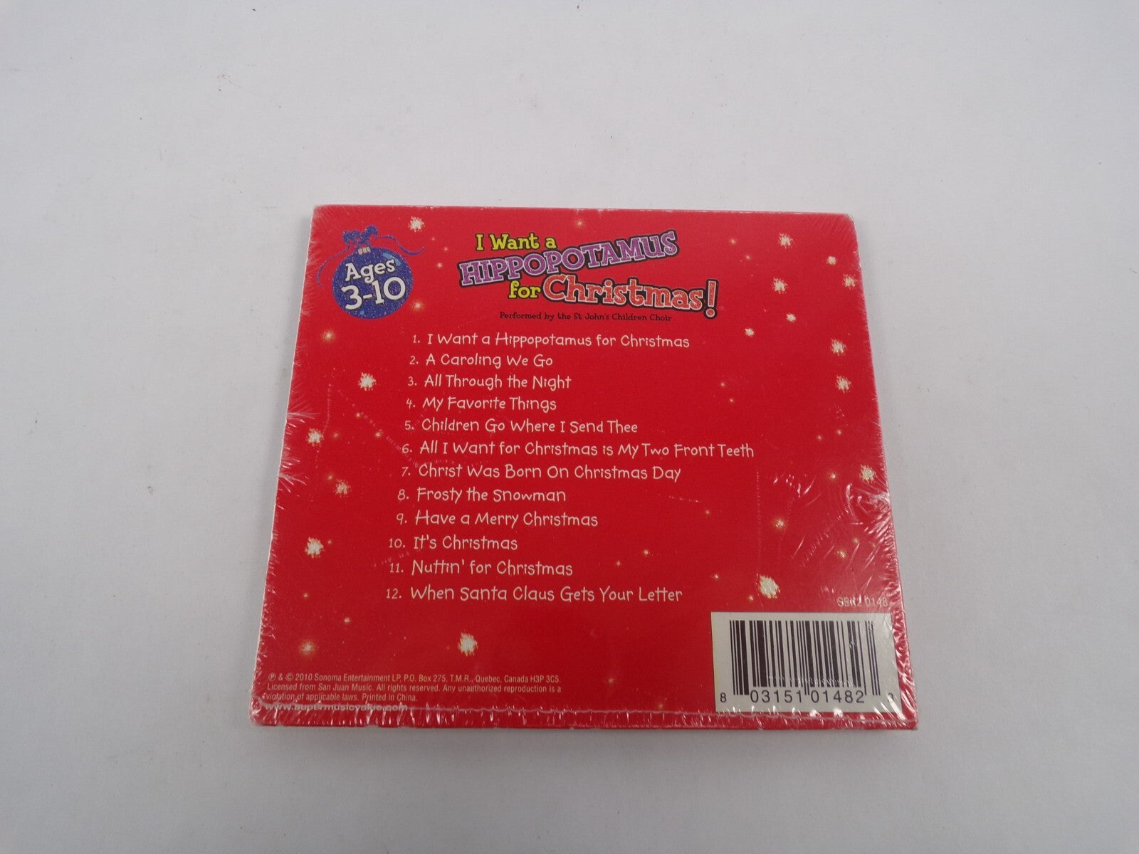 I Want aHippopotamus for Christmas Performed by the StJohn's ChildrenChoir CD#28