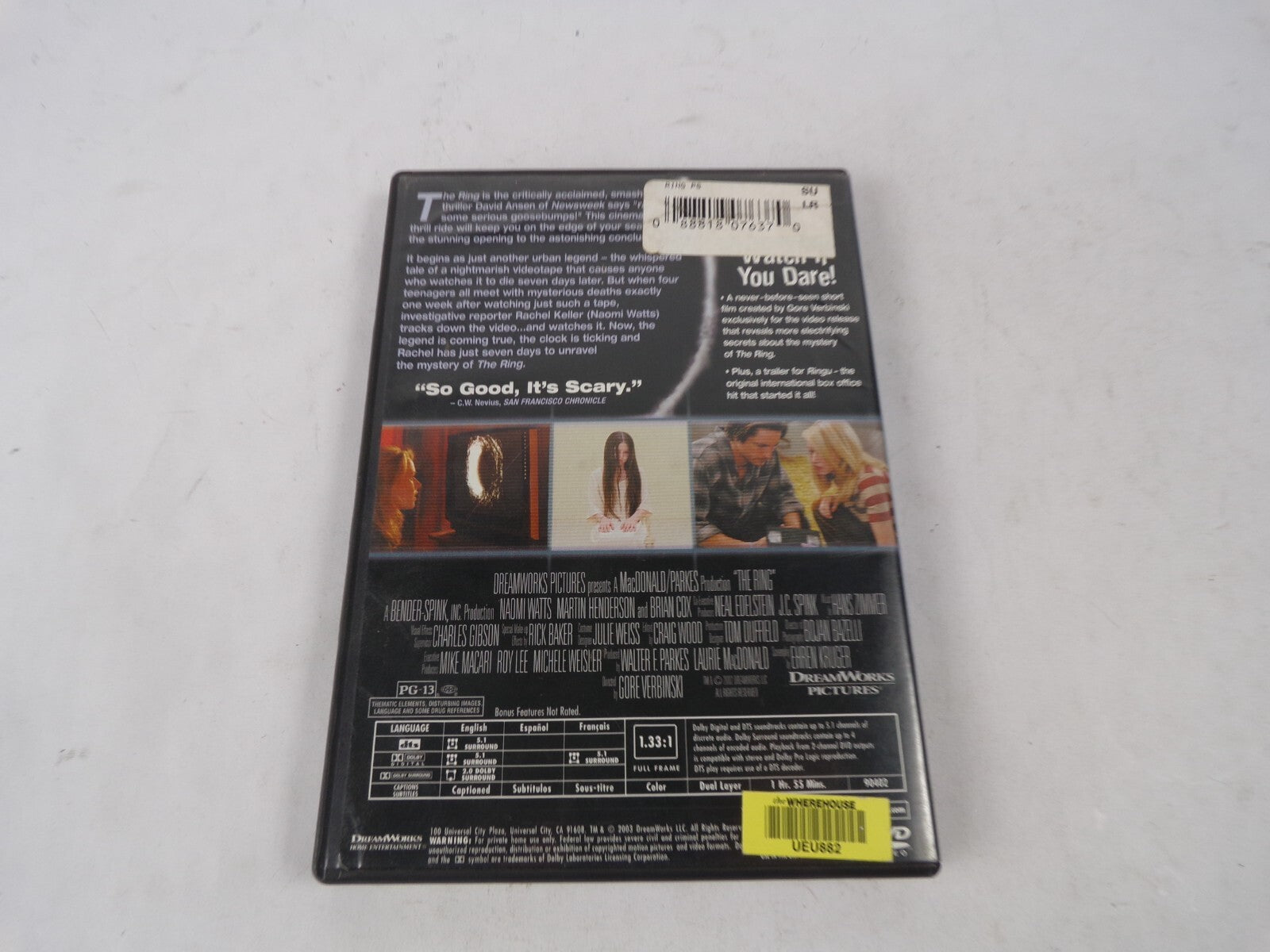 The Ring The Naomi Watts David Dorfman Walter F Parkes DVD Movies