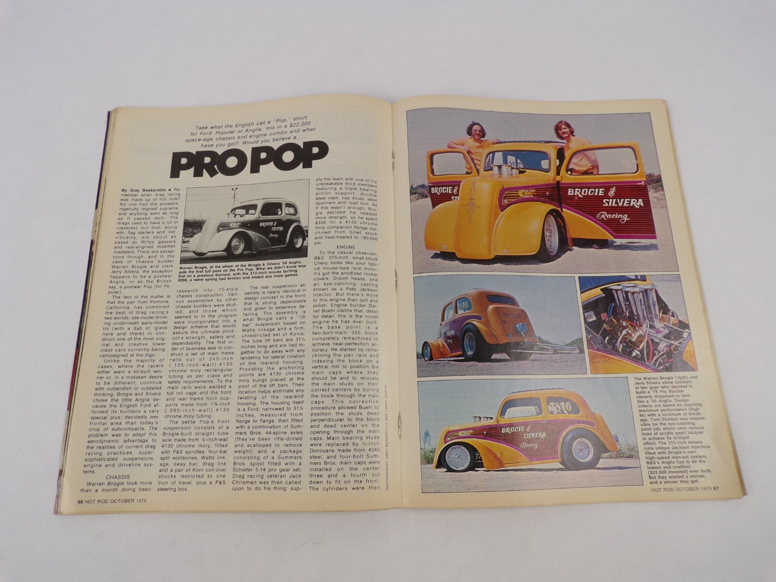 October 1975 Hot Rod Magazine Chevy's Racing Pats Book HRM Exclusive Brogie Race