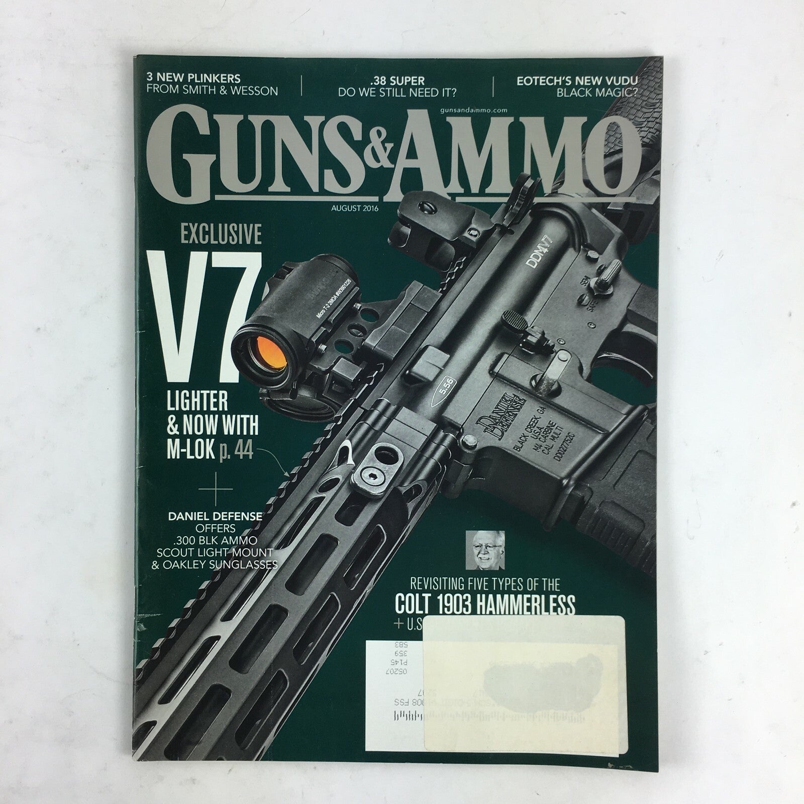 August 2016 Guns & Ammo Magazine V7 Lighter & Now with M-Lok .300 Blk Colt 1903