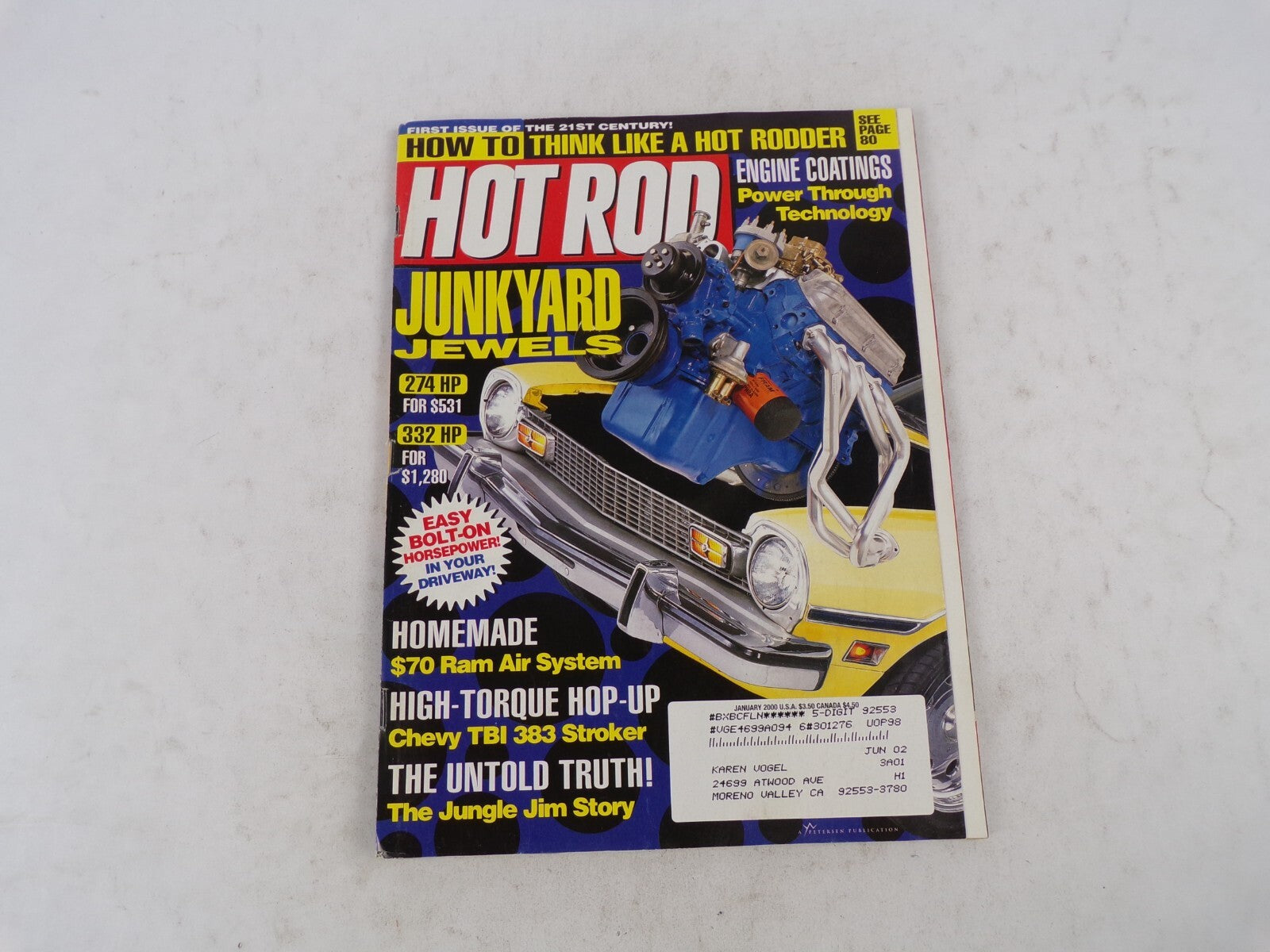 January 2000 Hot Rod Junkyard Jewels How To Think Like A Hot Rodder Engine Coati